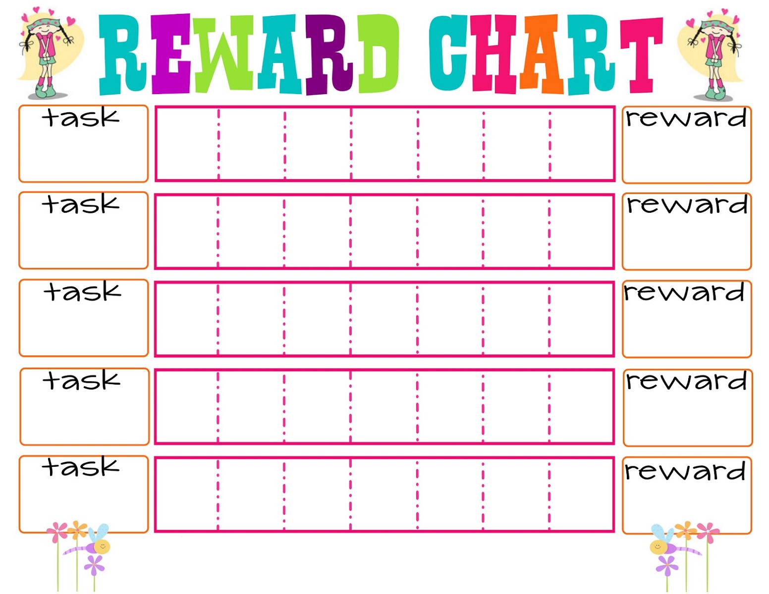 printable behavior chart for girls