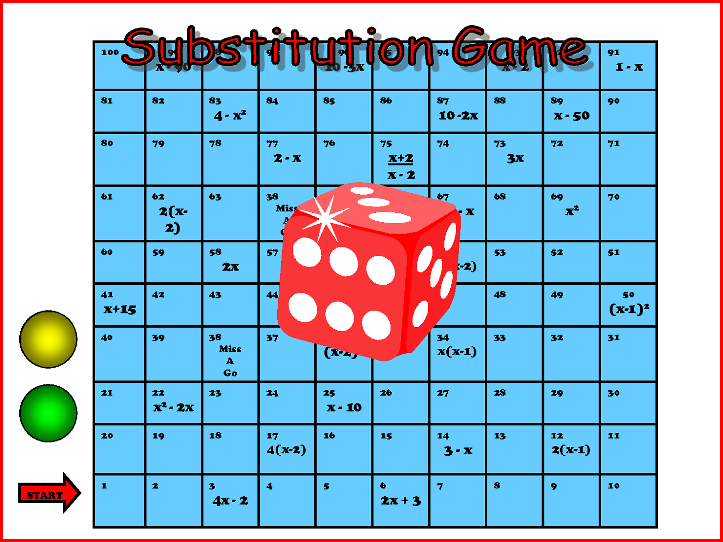 printable math games substitution theme