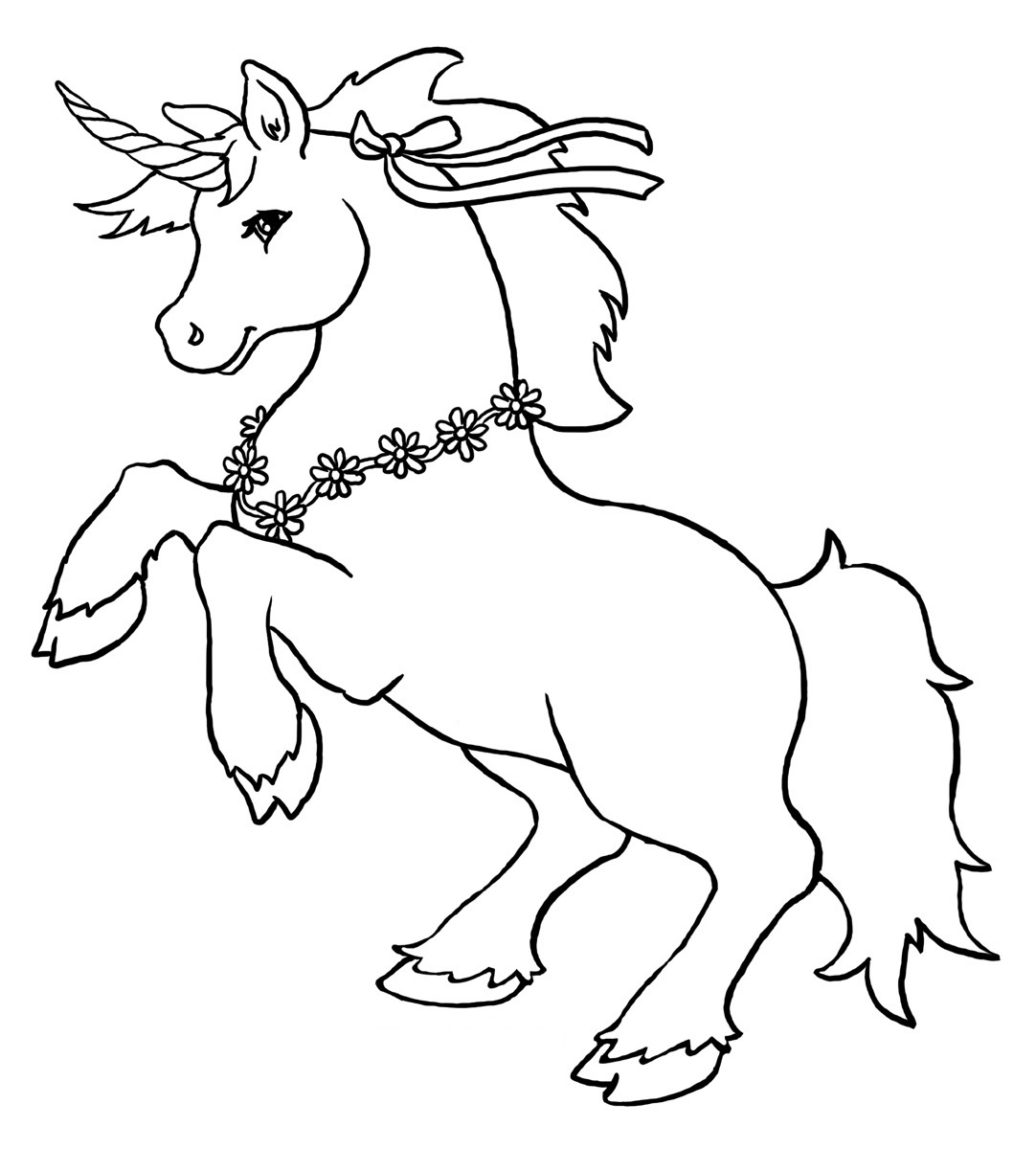unicorn color page cute