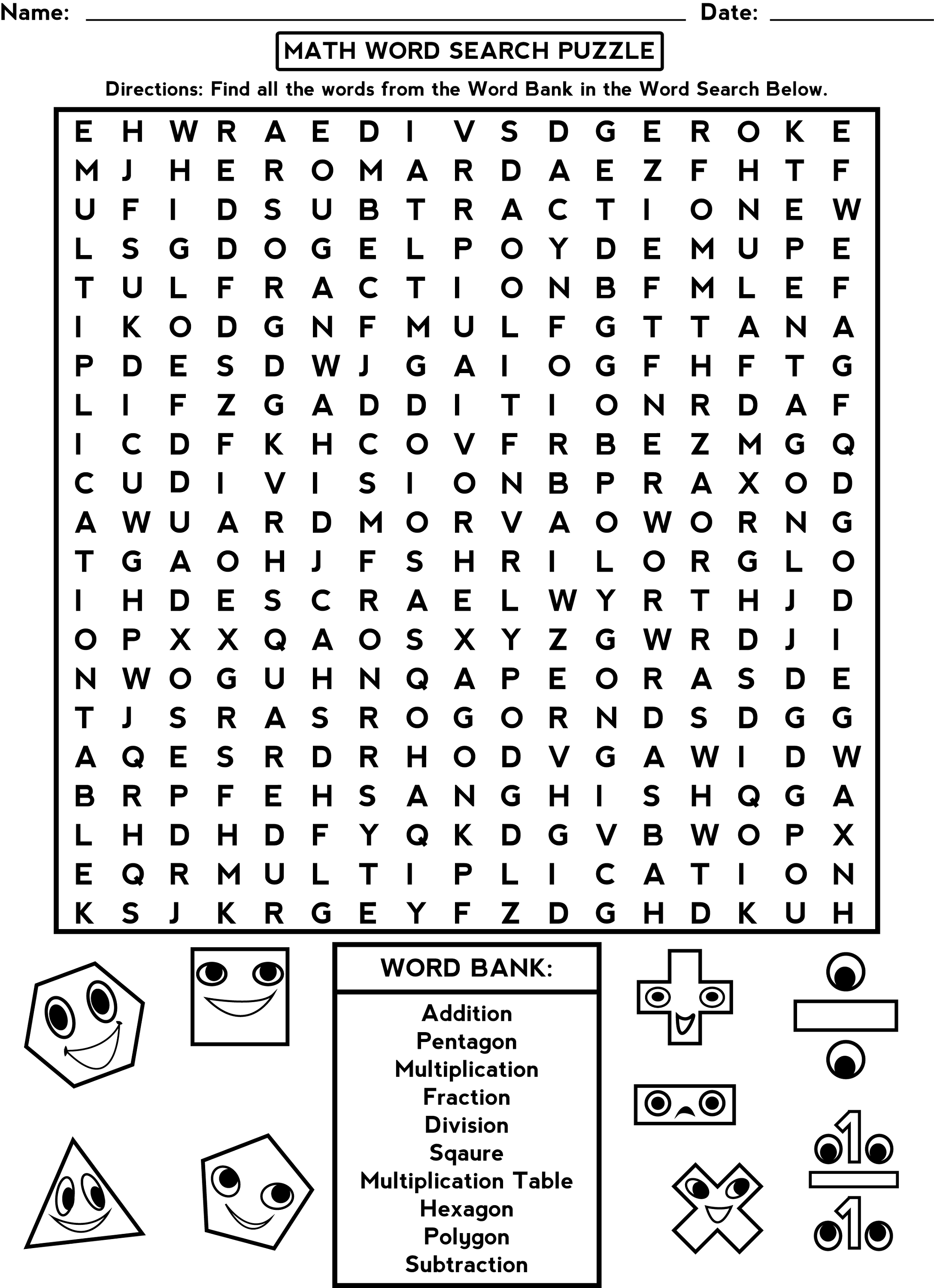 word search worksheet new