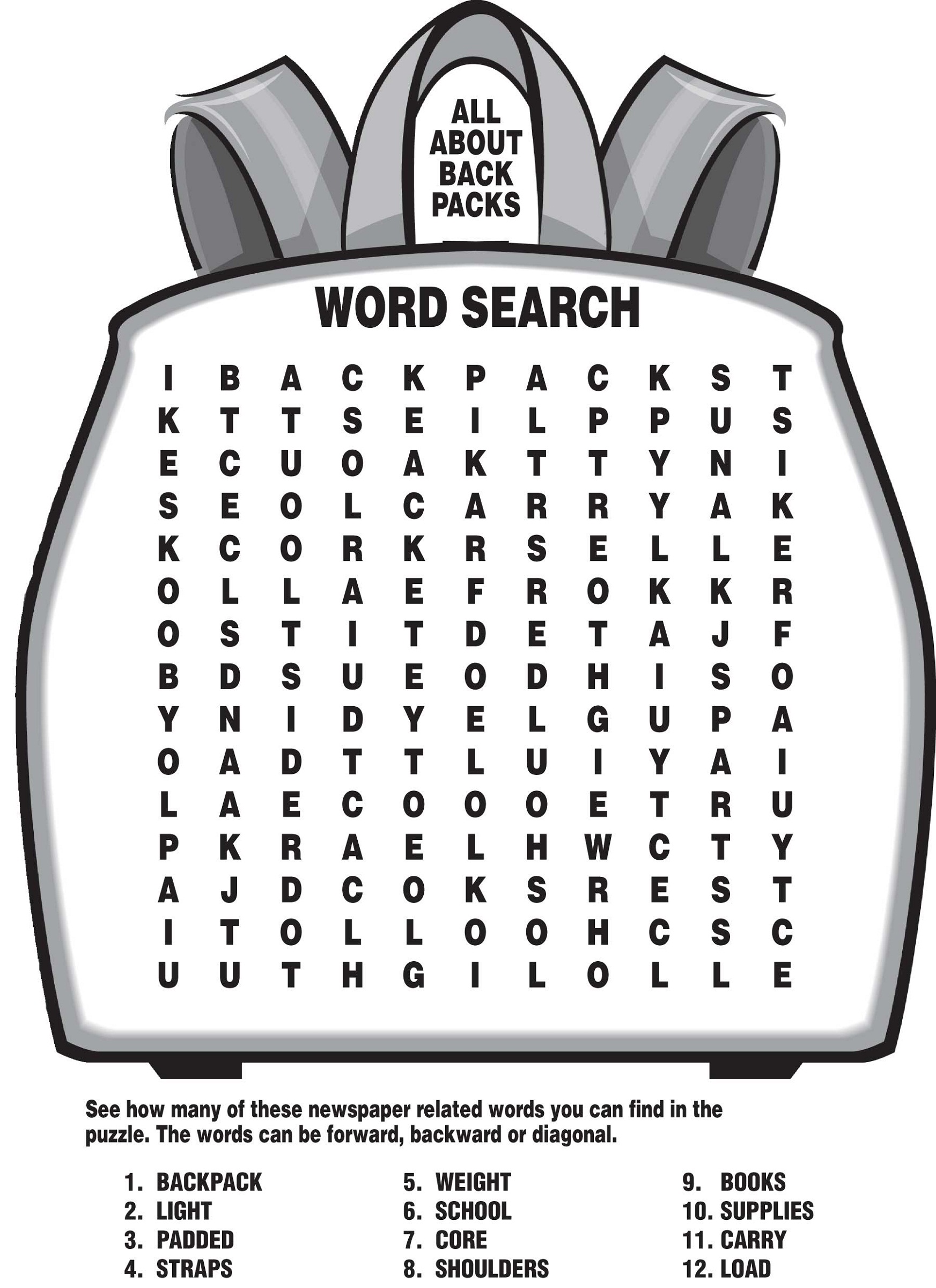 word search worksheet school