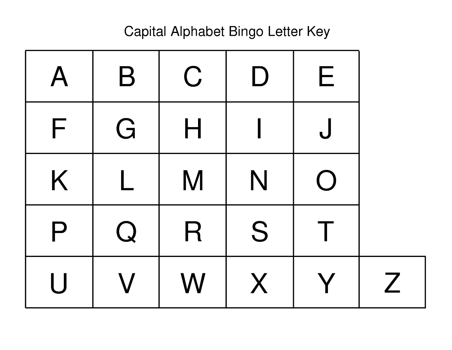 alphabet capital letters simple