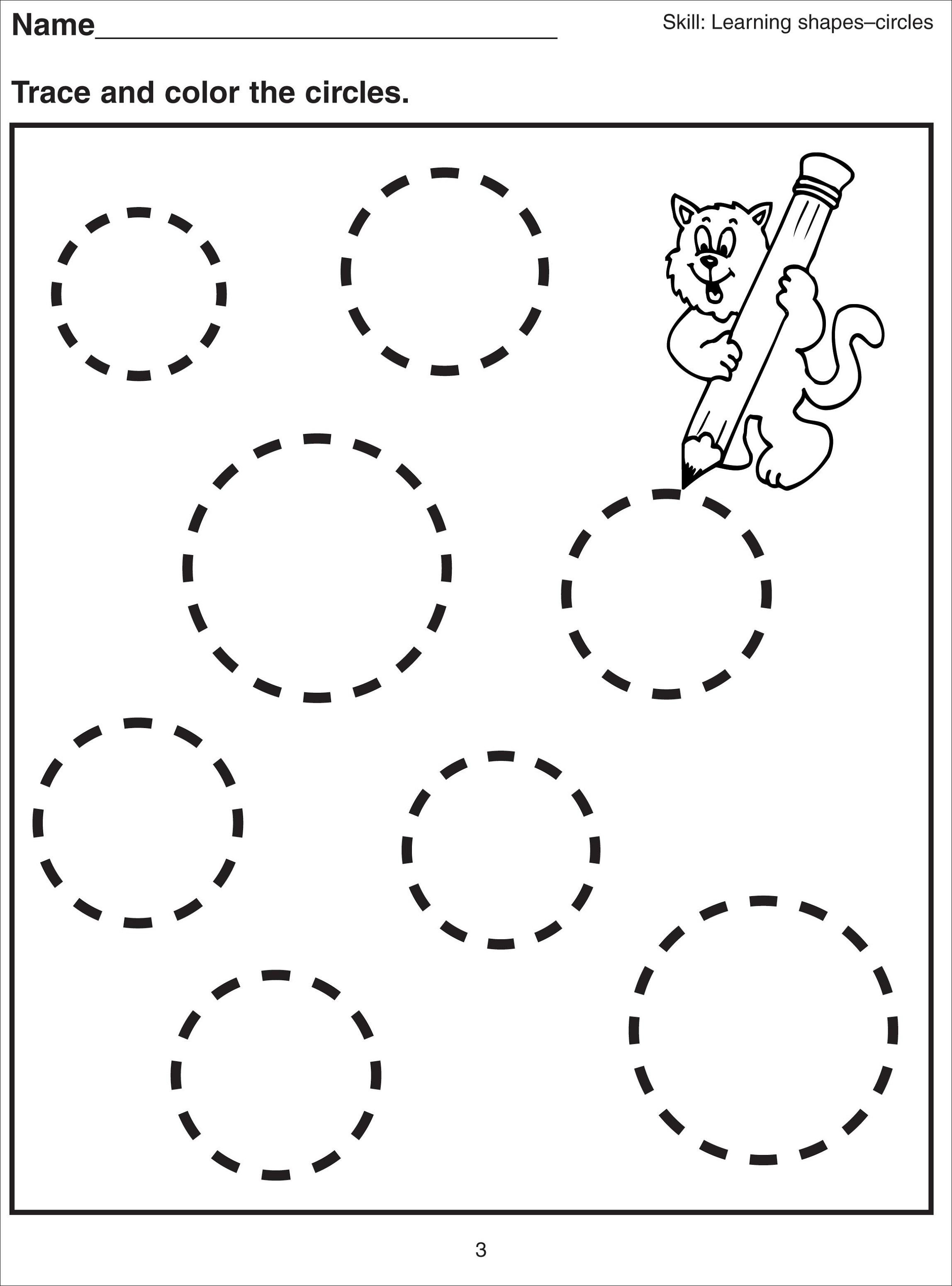 basic shapes worksheets circle
