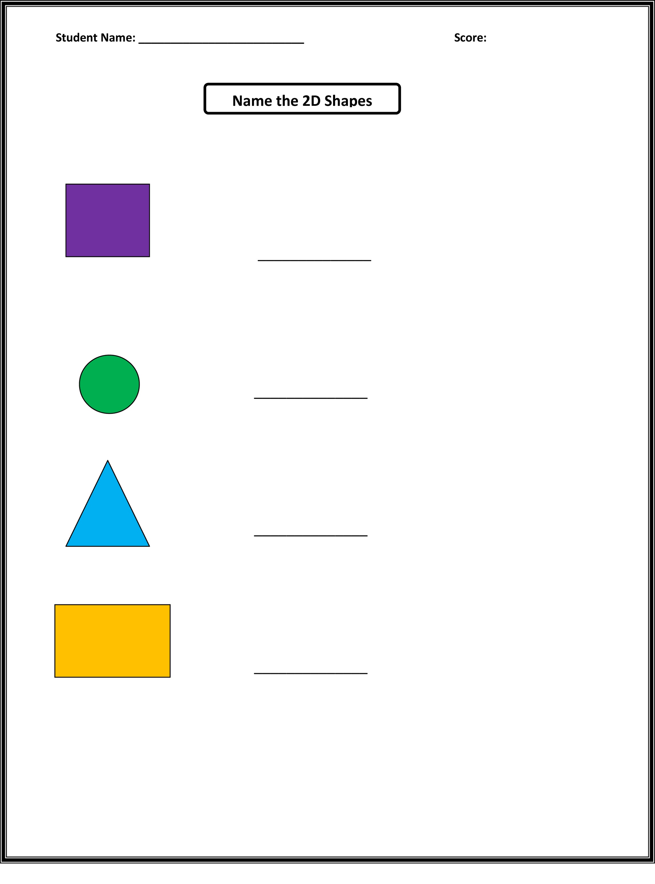 basic shapes worksheets colorful