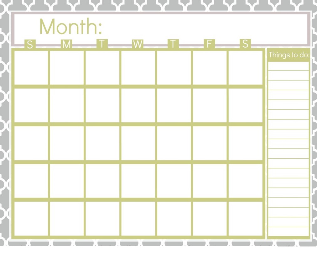 blank calendar pages feminine theme