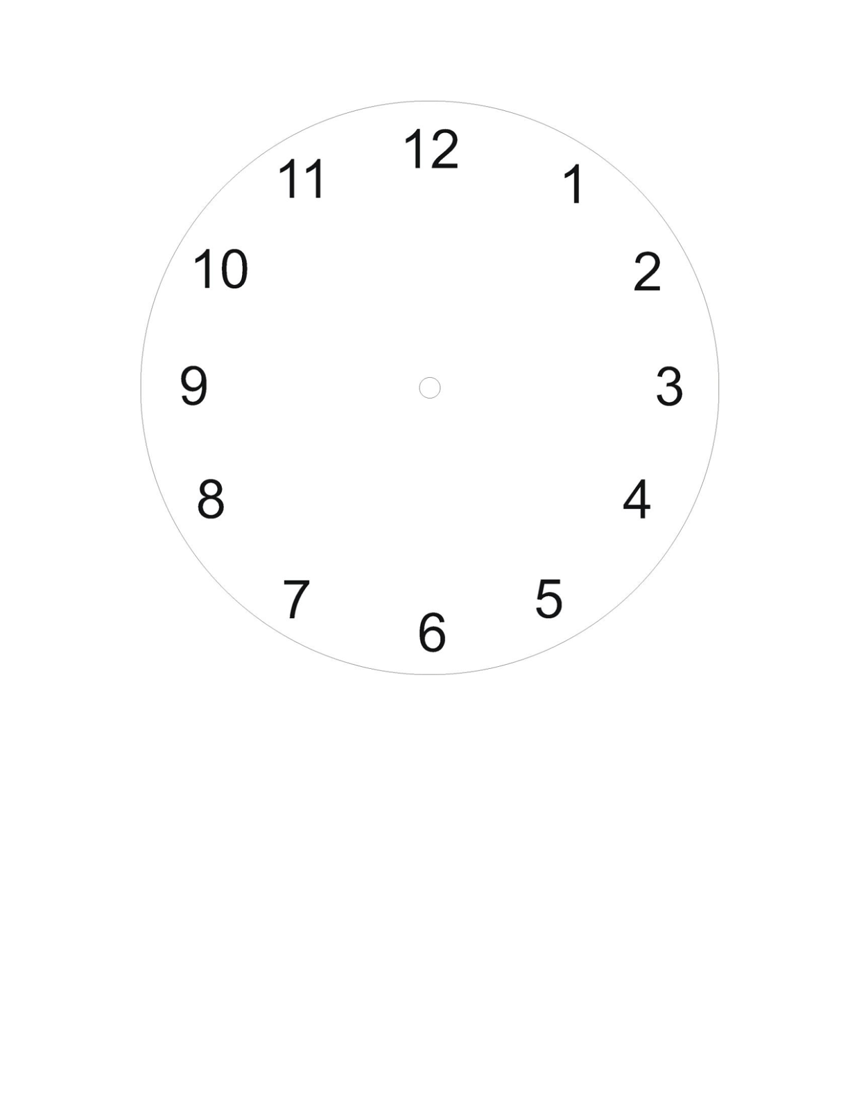 blank clock face worksheet simple
