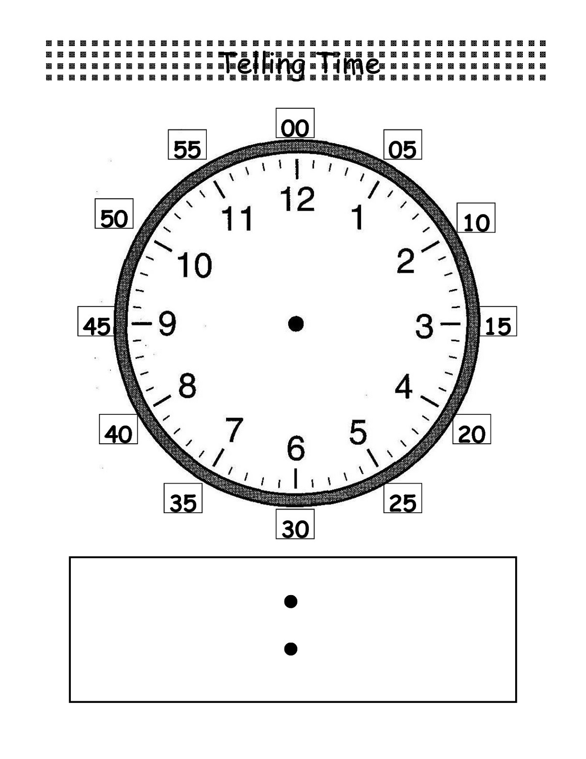 blank clock face worksheet to learn