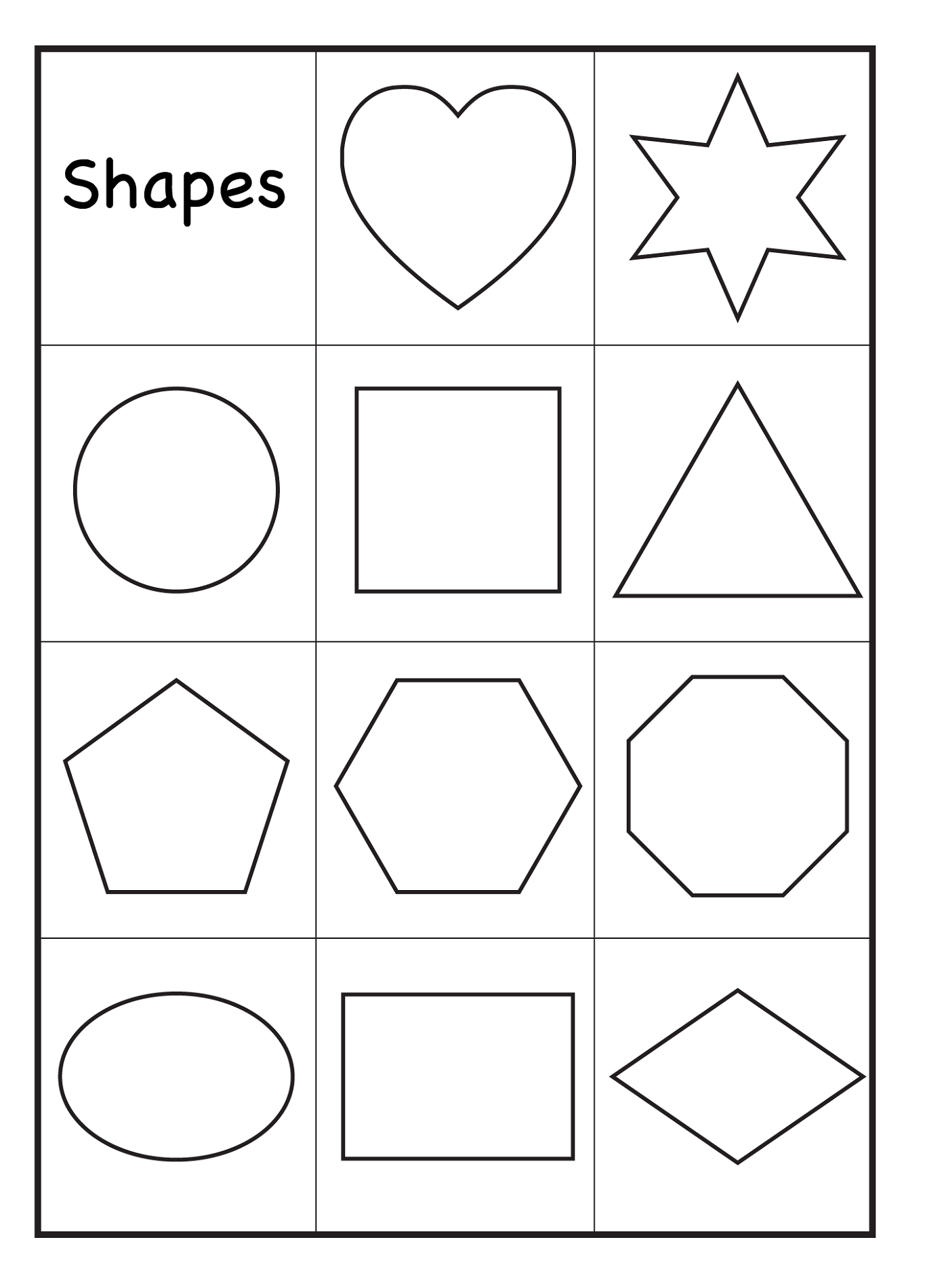 color by shape worksheet basics