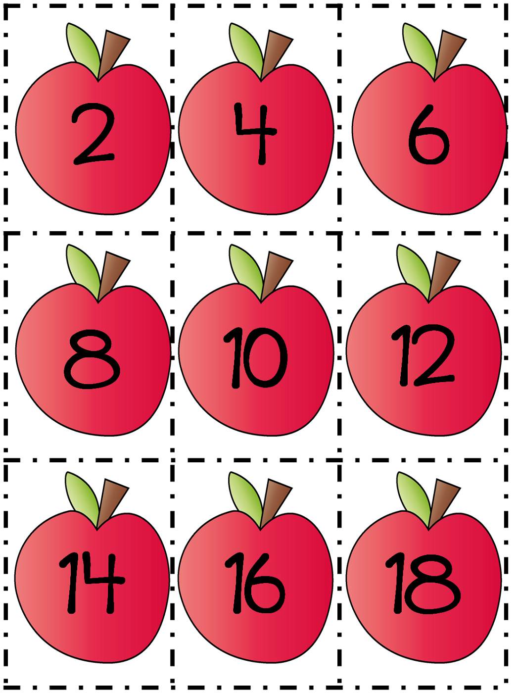 count by 2s worksheet apples