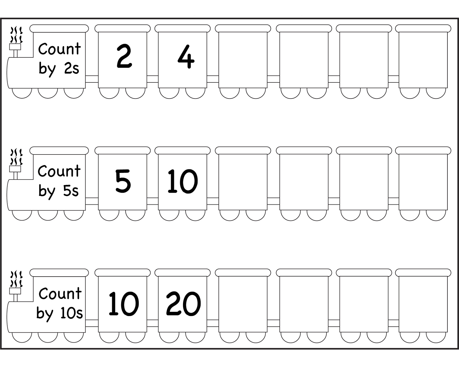count by 2s worksheet for kids