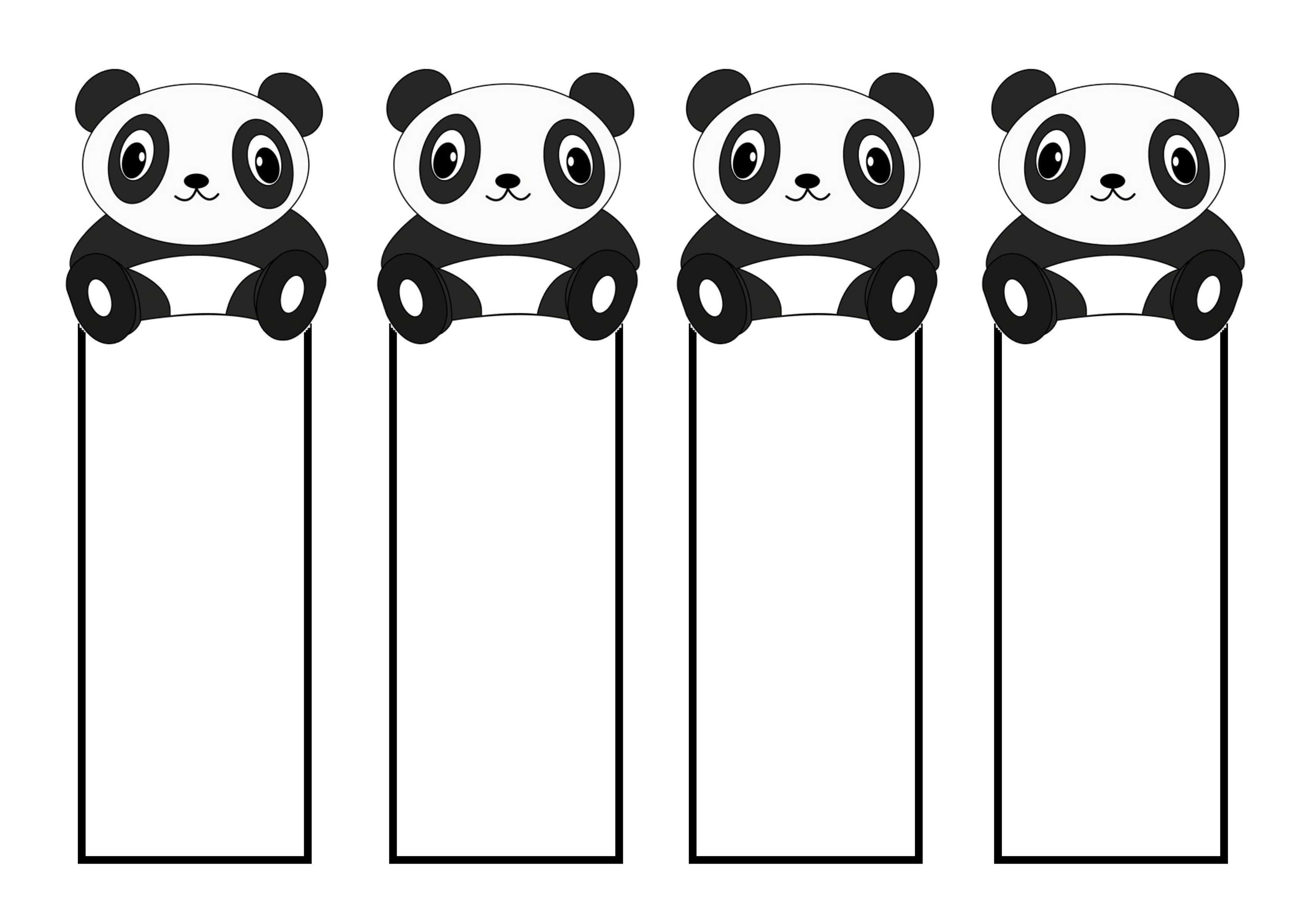 cute bookmarks pandas