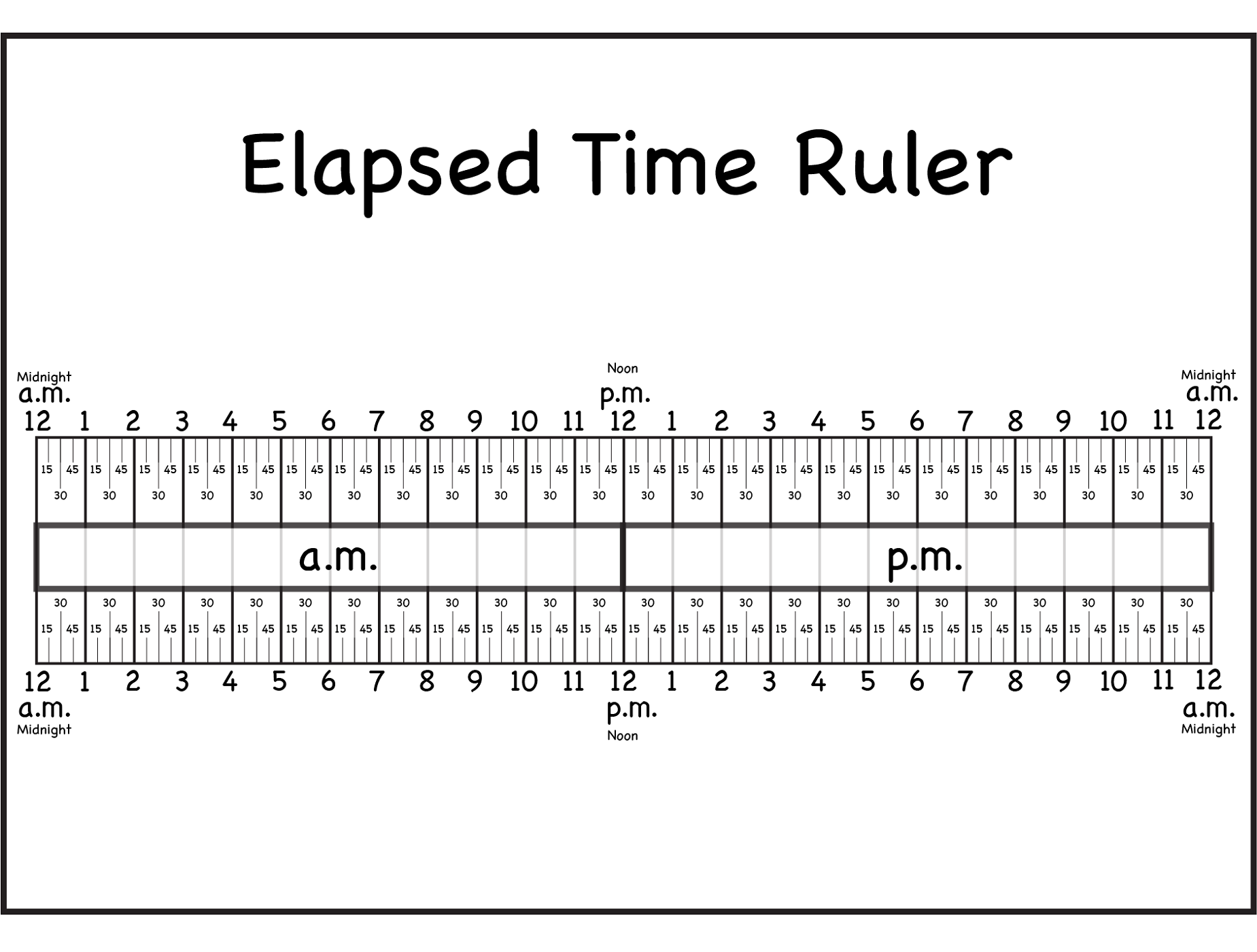 elapsed time rulers printable