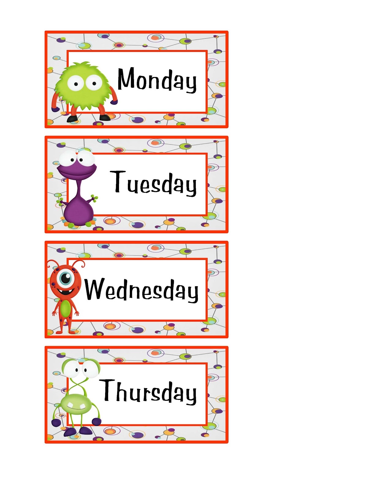 free days of the week worksheet colorful