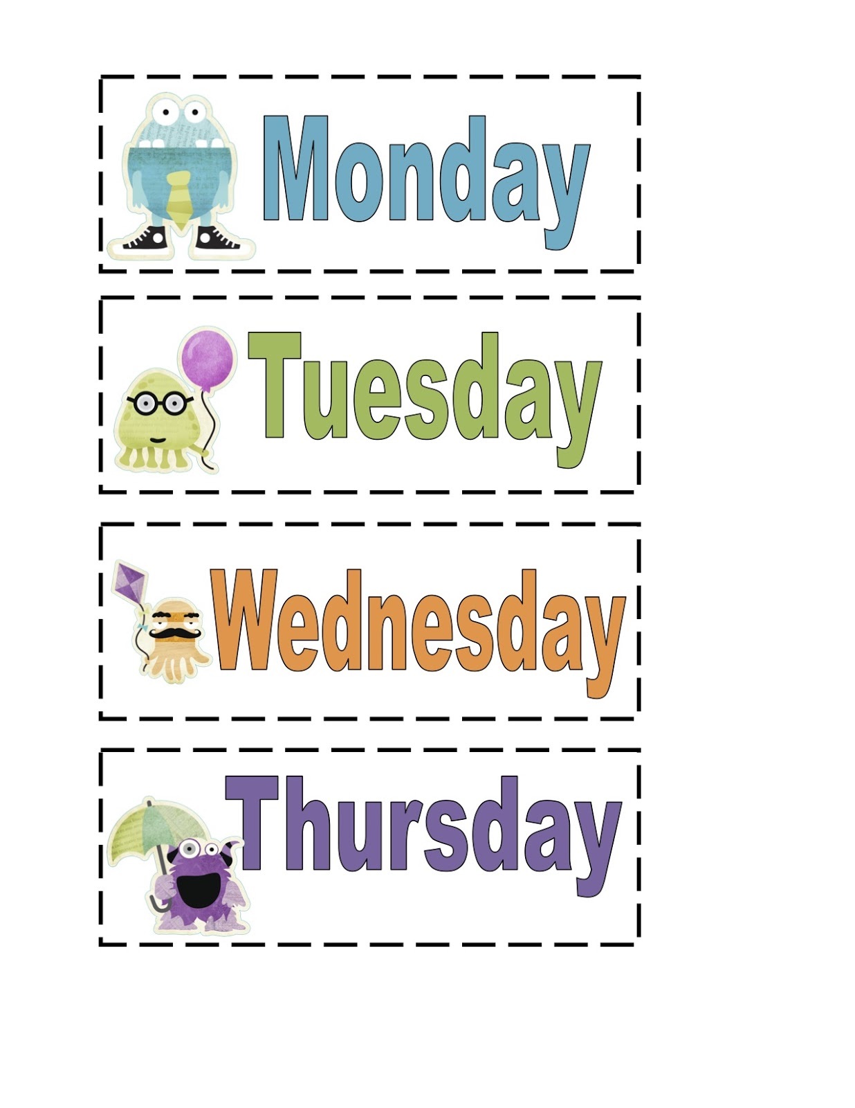 free days of the week worksheet for kids