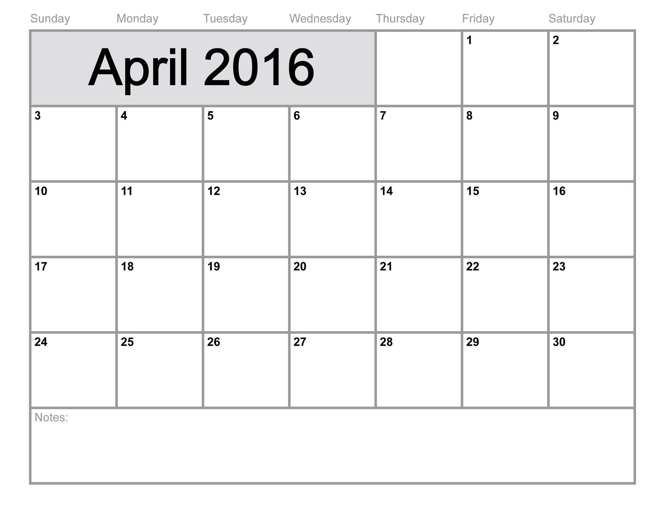 free printable calendar templates for april