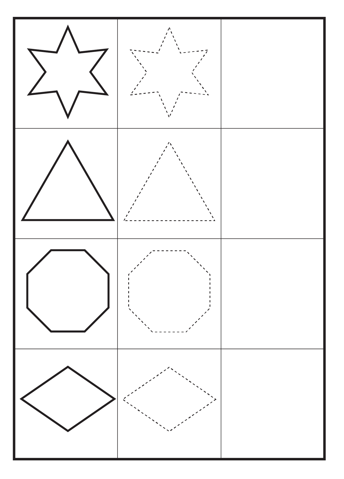 free shapes worksheets for kids