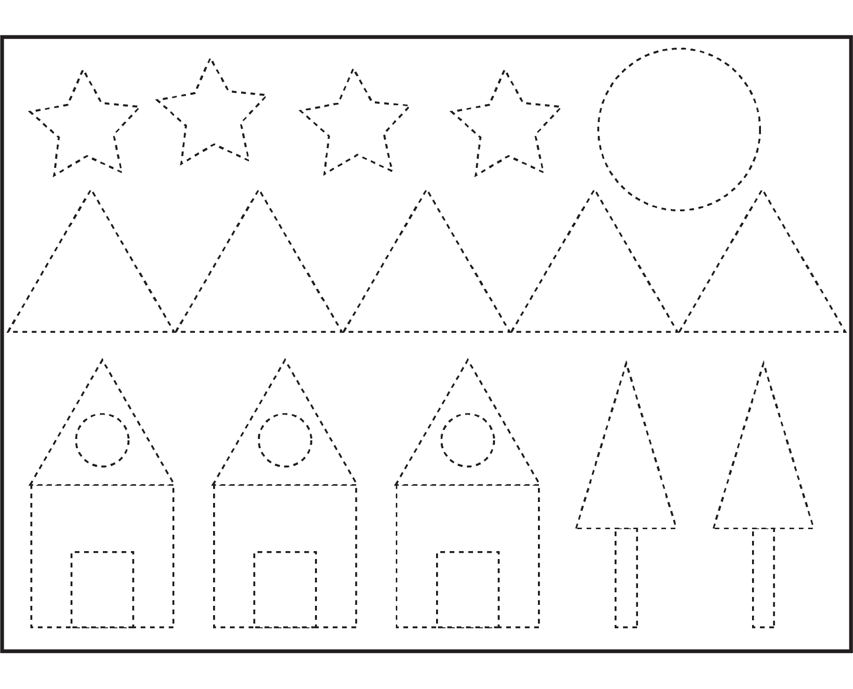 free shapes worksheets for kindergarten