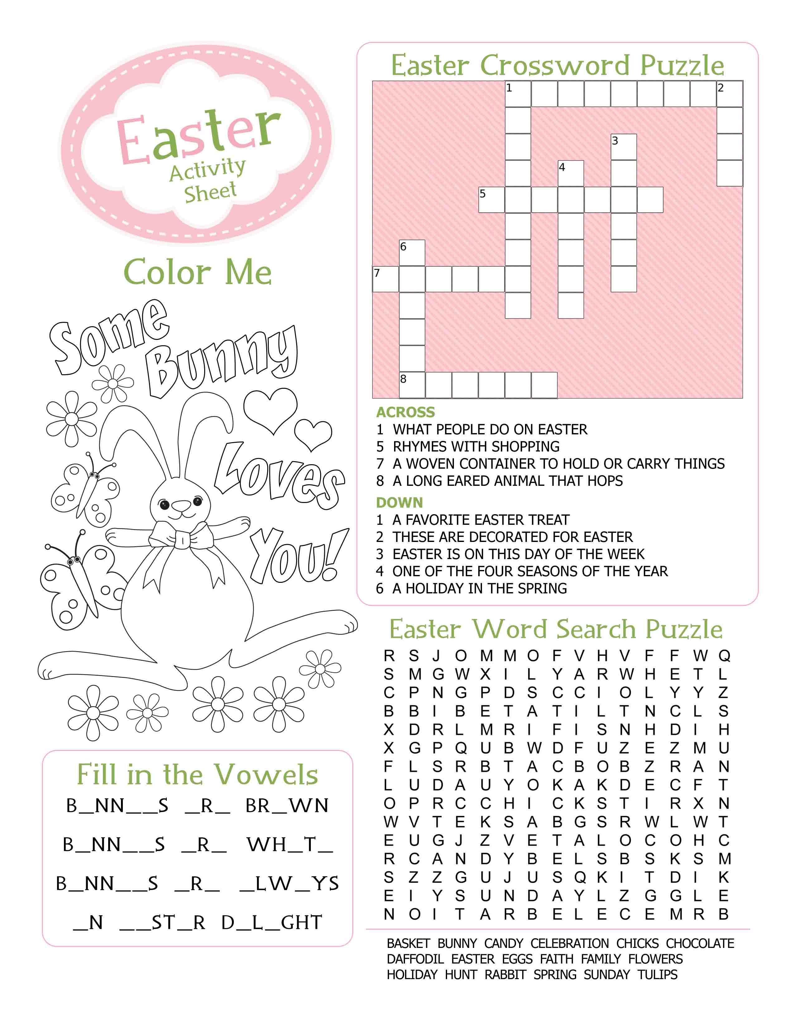 fun kids worksheet crossword