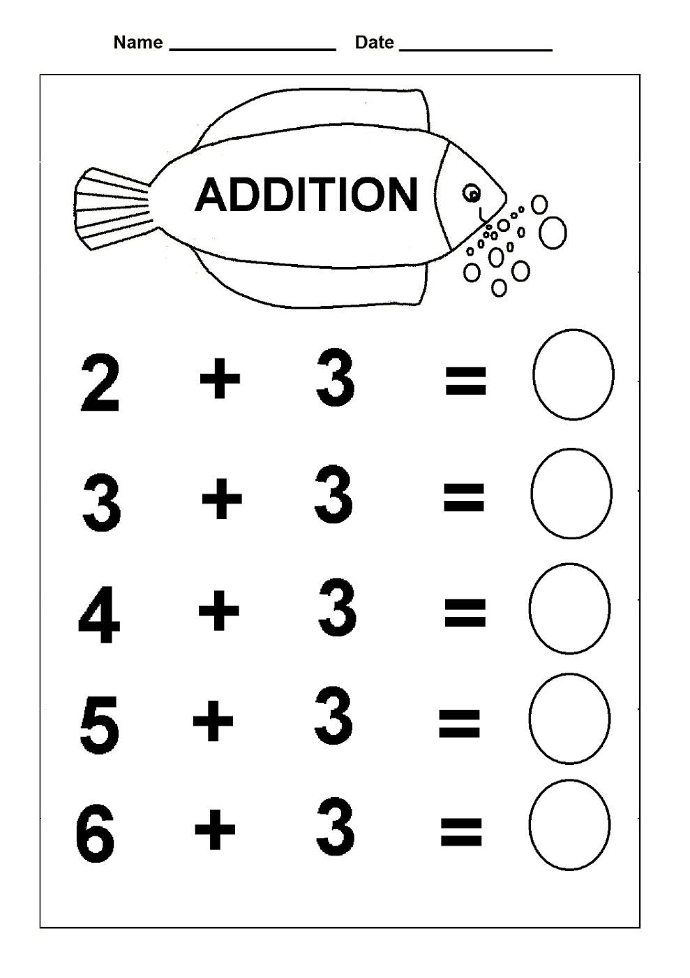 math fun worksheet addition