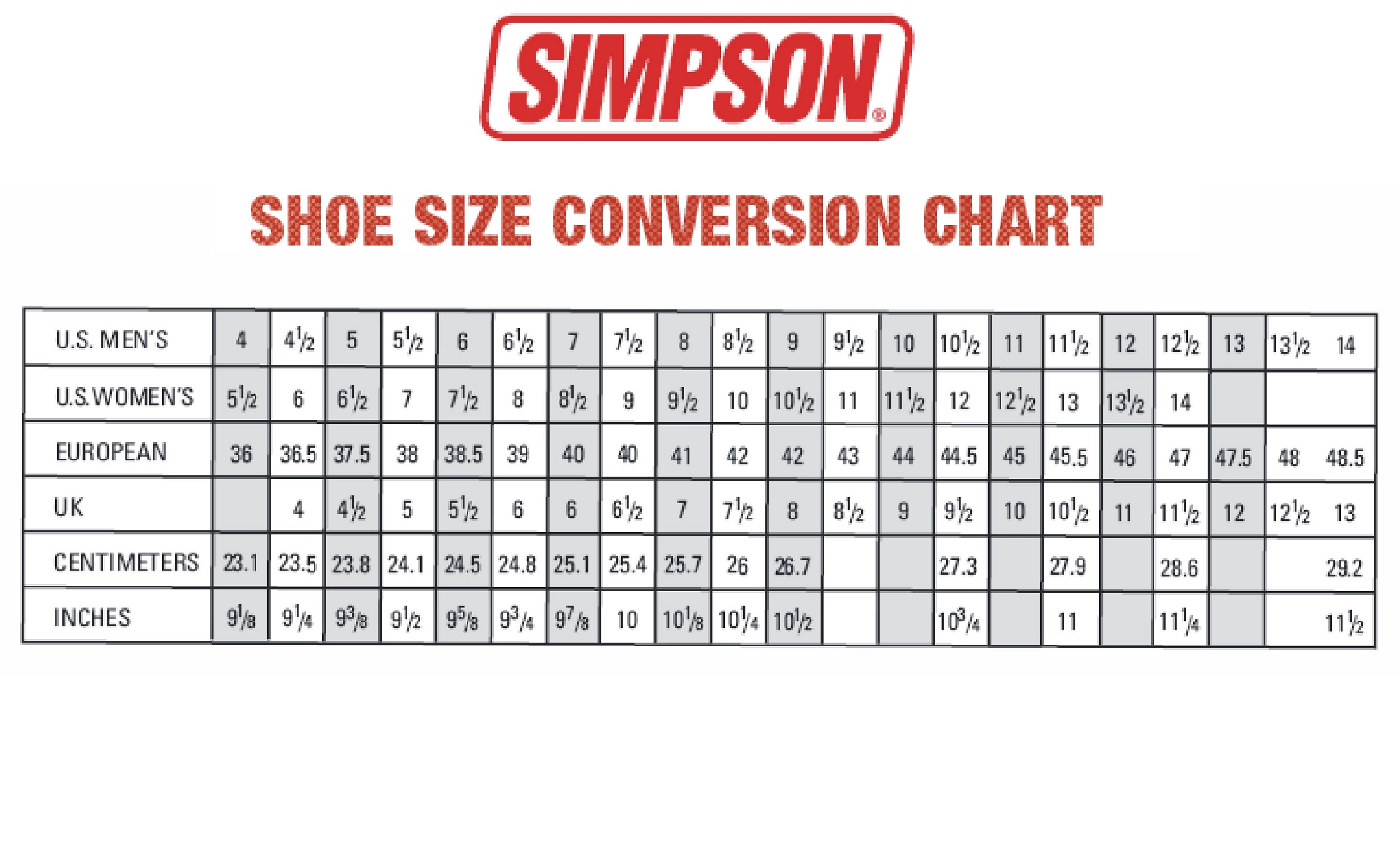 european shoe size chart printable