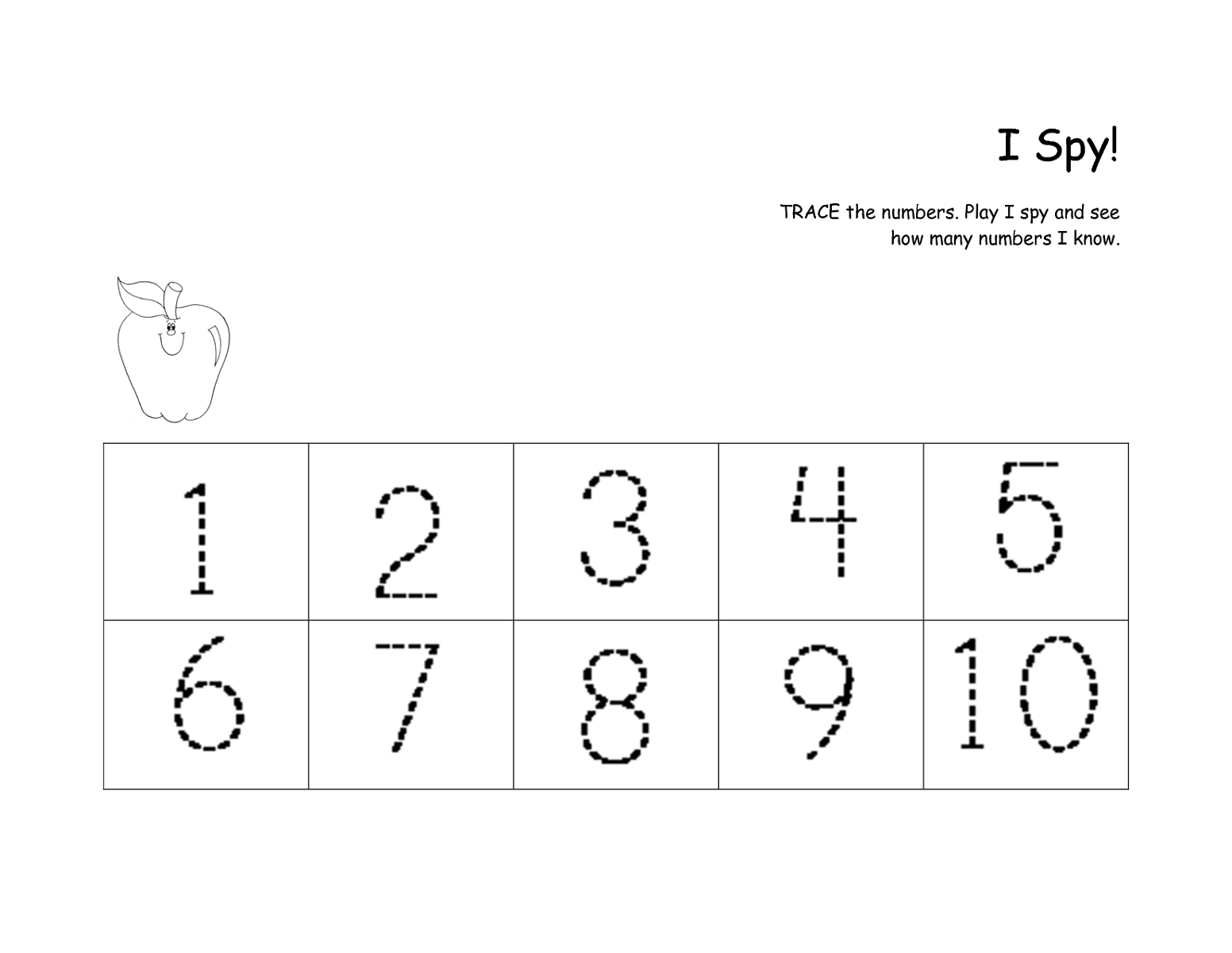 number practice sheet for tracing