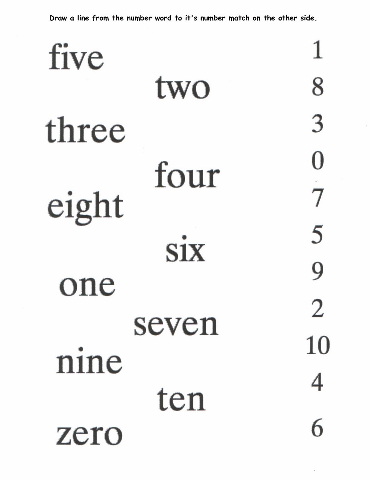 number words worksheet template