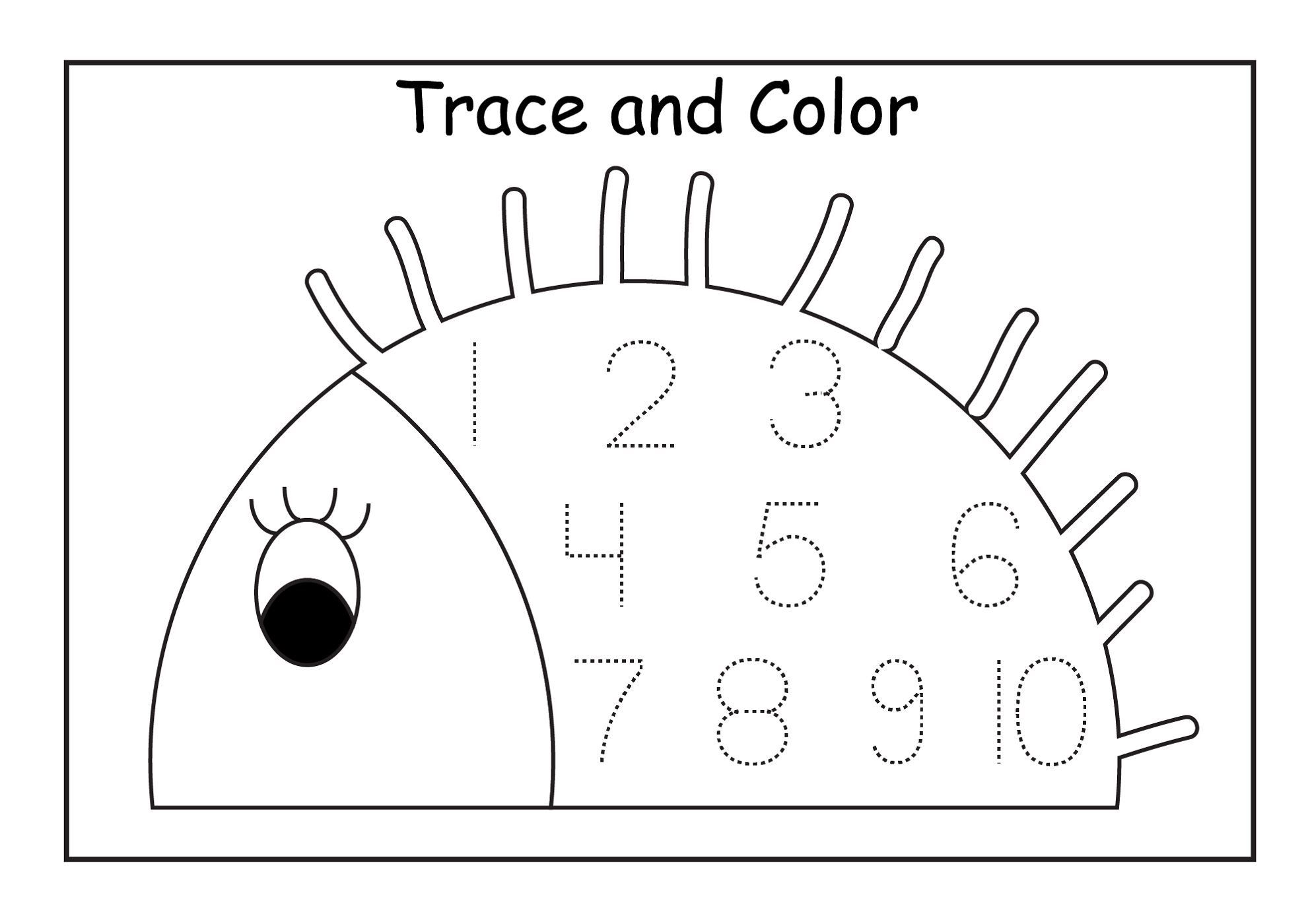 numbers 1-10 worksheets for coloring