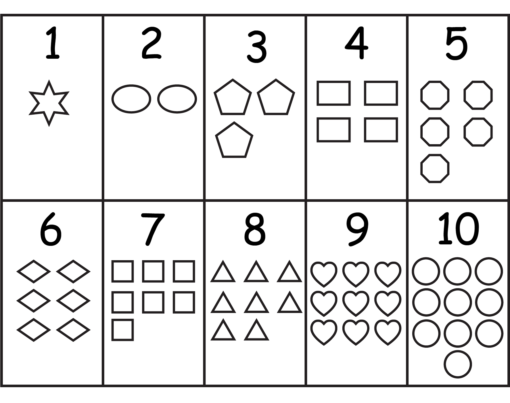 numbers and shapes for school