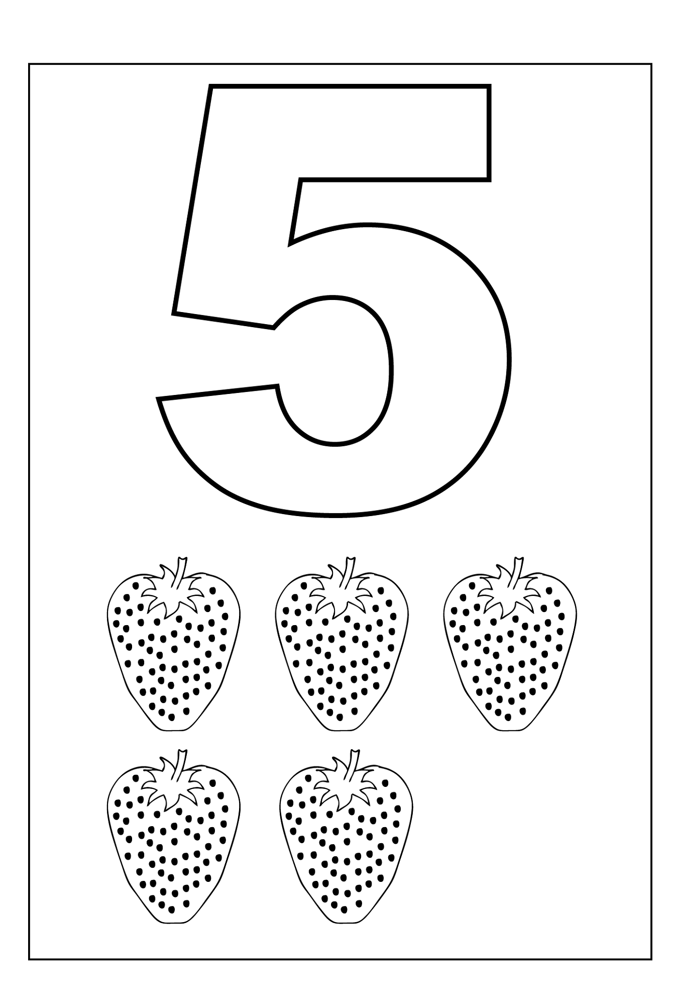 picture of number 5 for kindergarten
