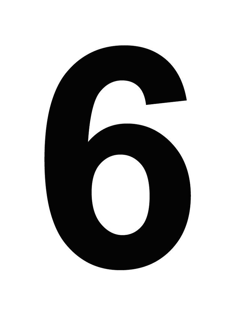 picture of the number 6 black color