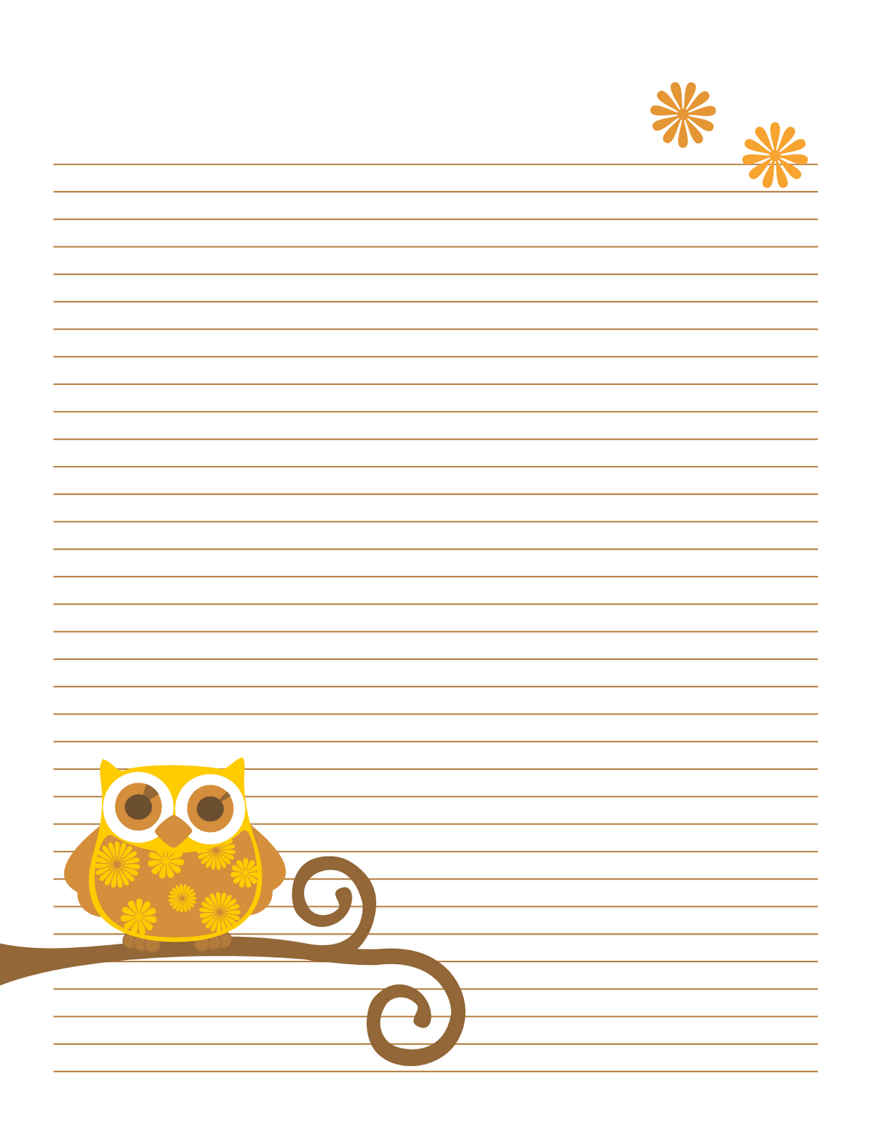 printable notebook paper cute