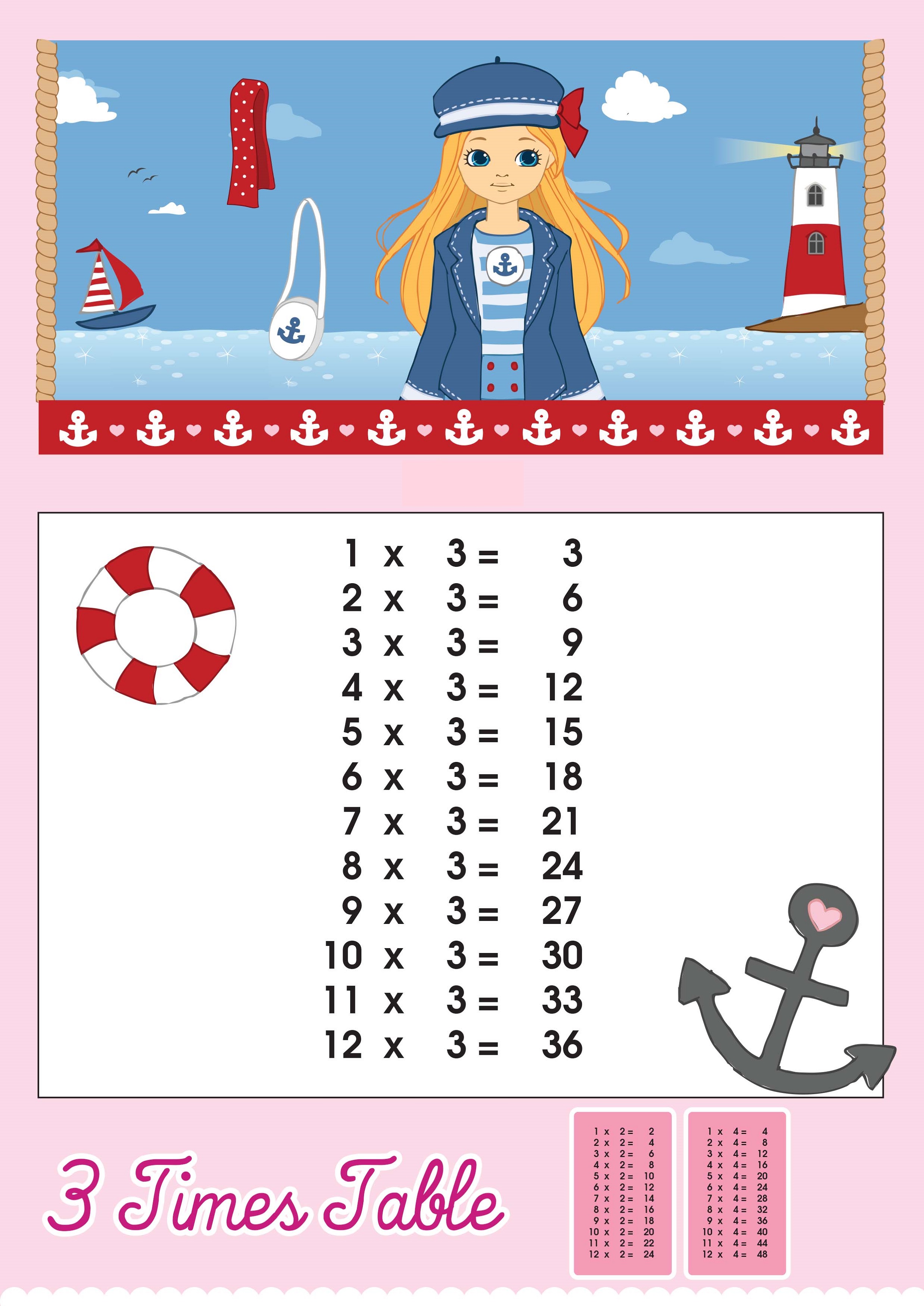 printable times table chart for girls