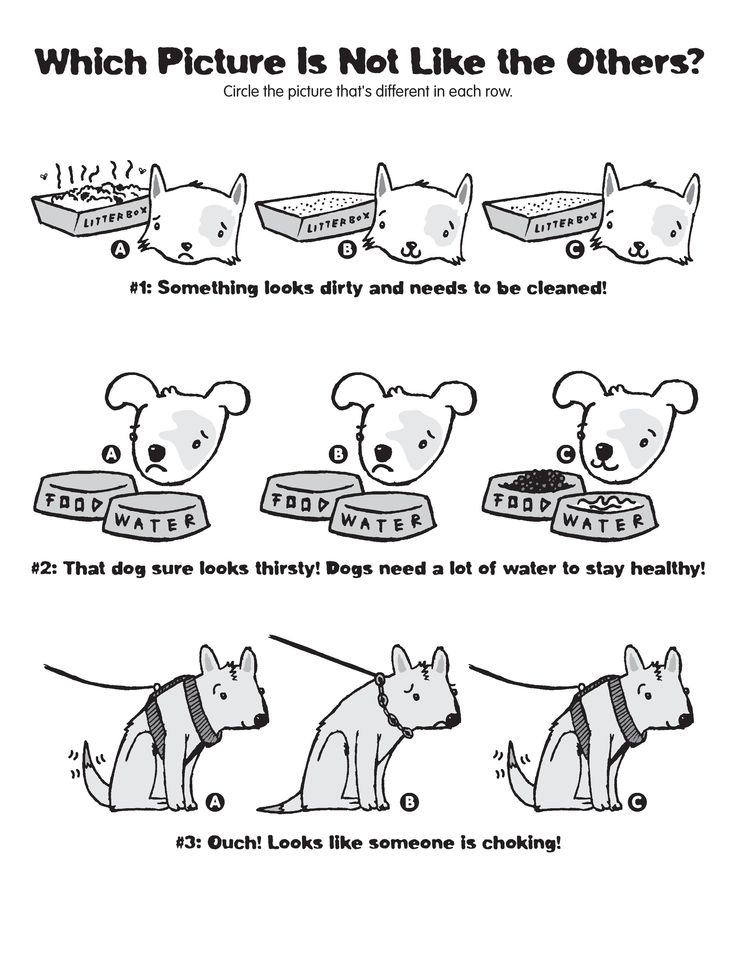 spot the difference worksheets dogs