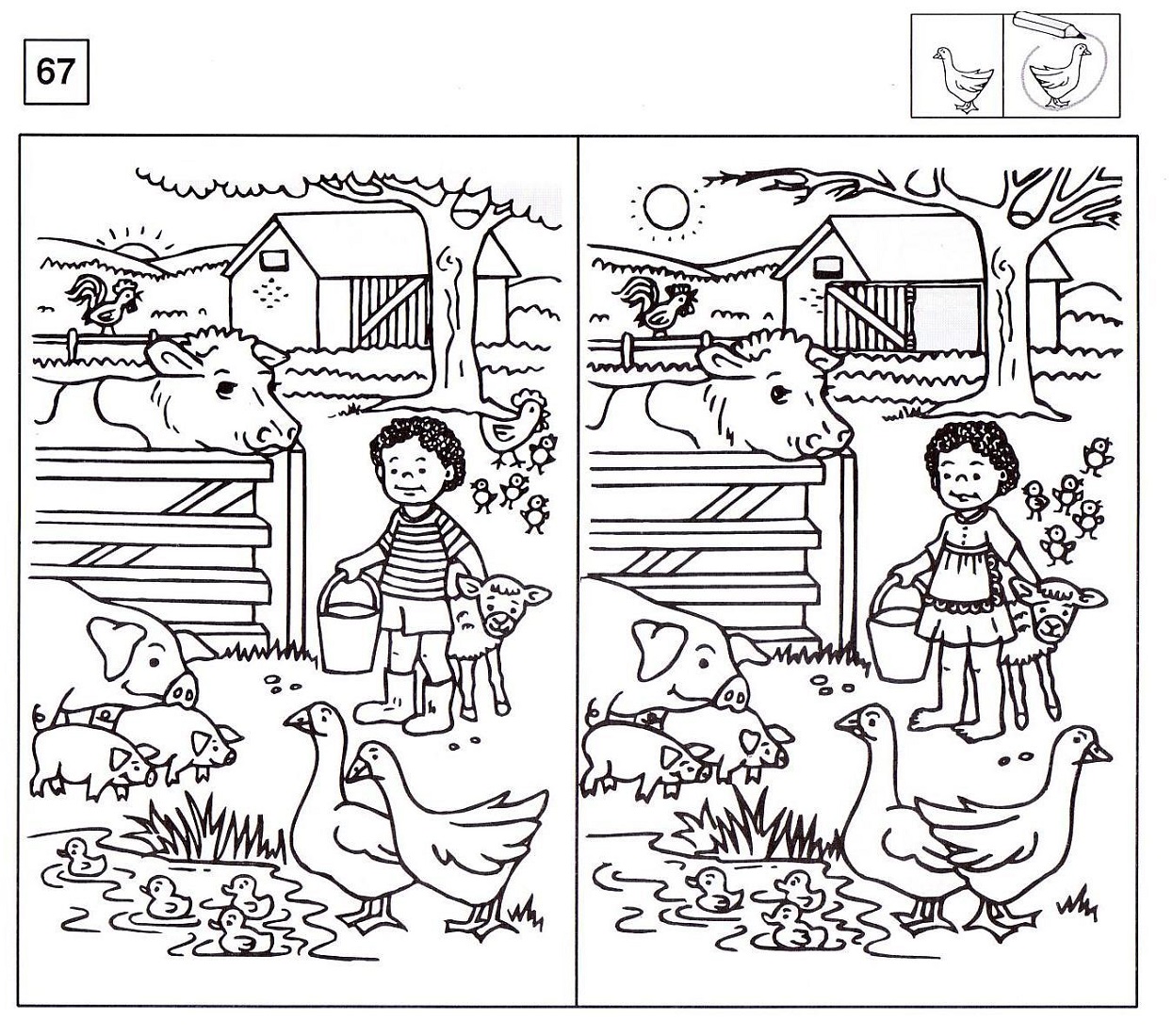 spot the difference worksheets garden