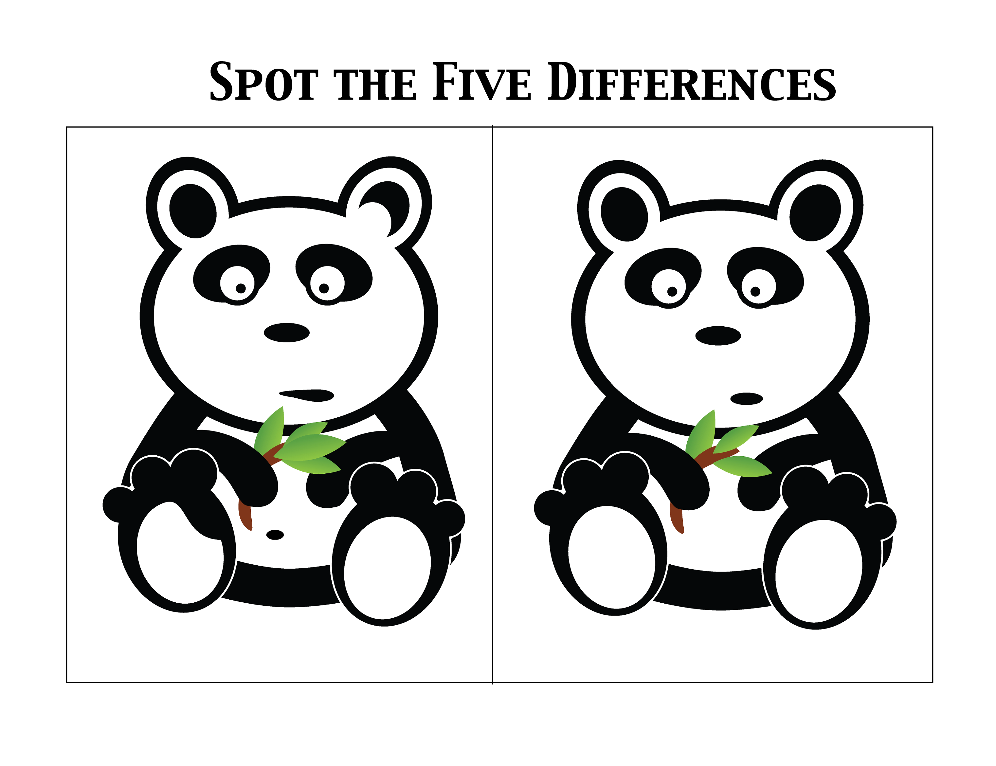 spot the difference worksheets panda