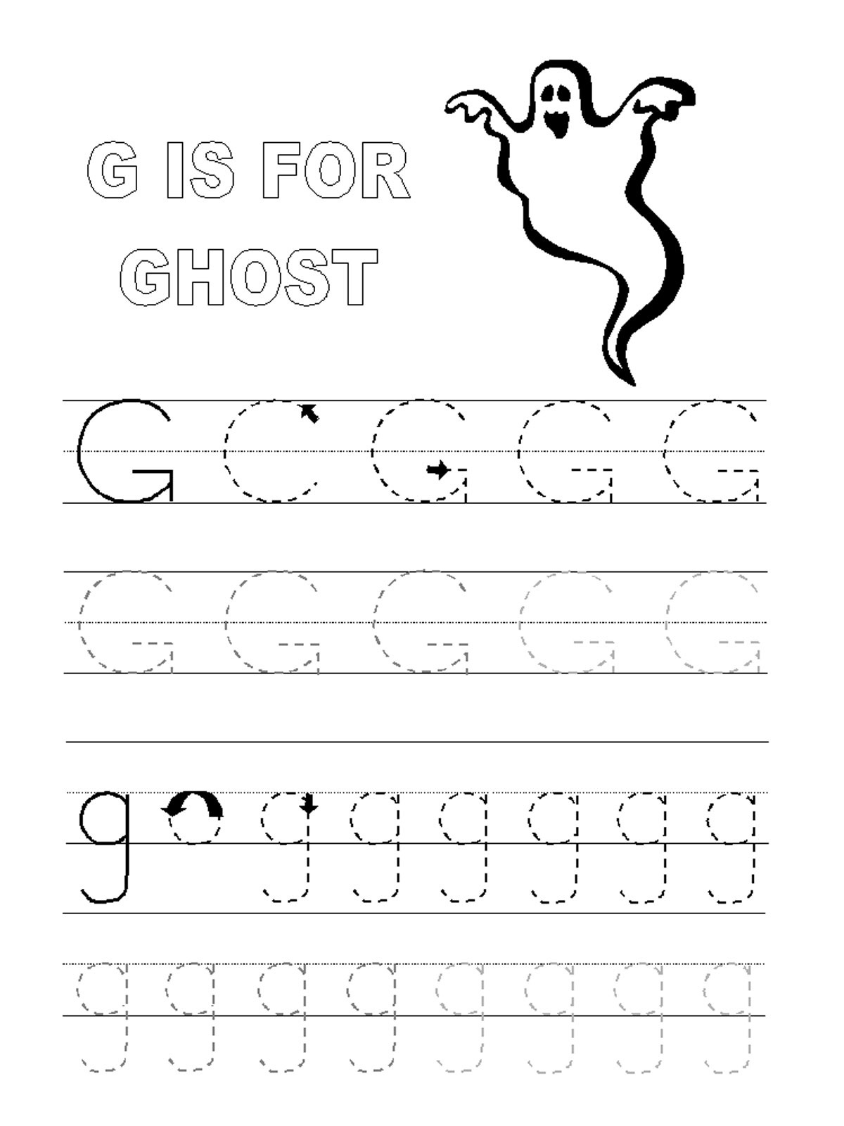 trace letter G ghost