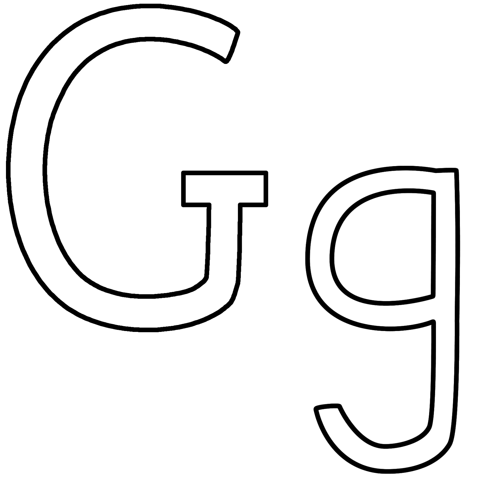 trace letter G printable