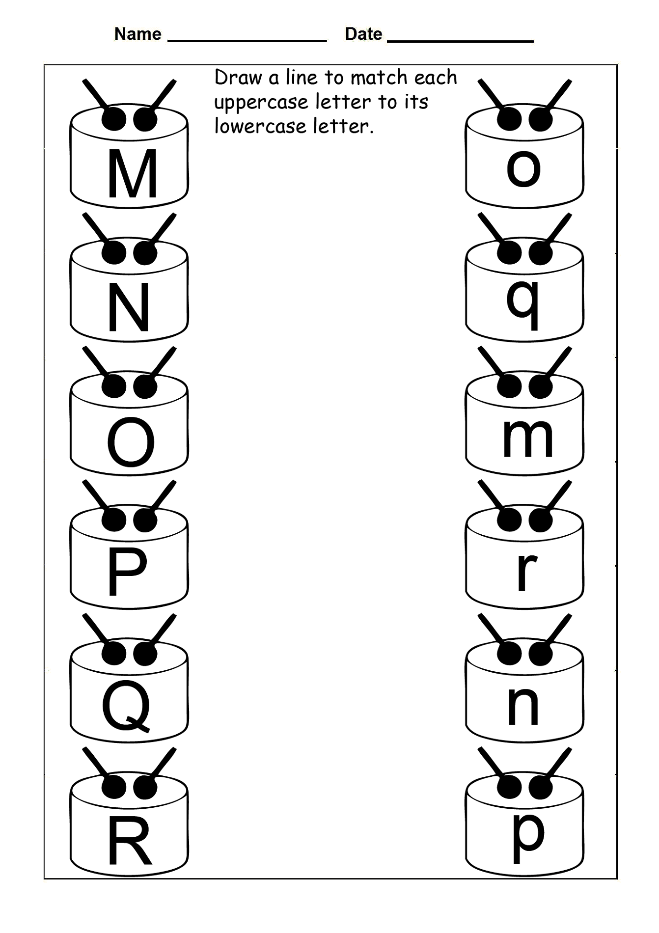 uppercase and lowercase letters for practice