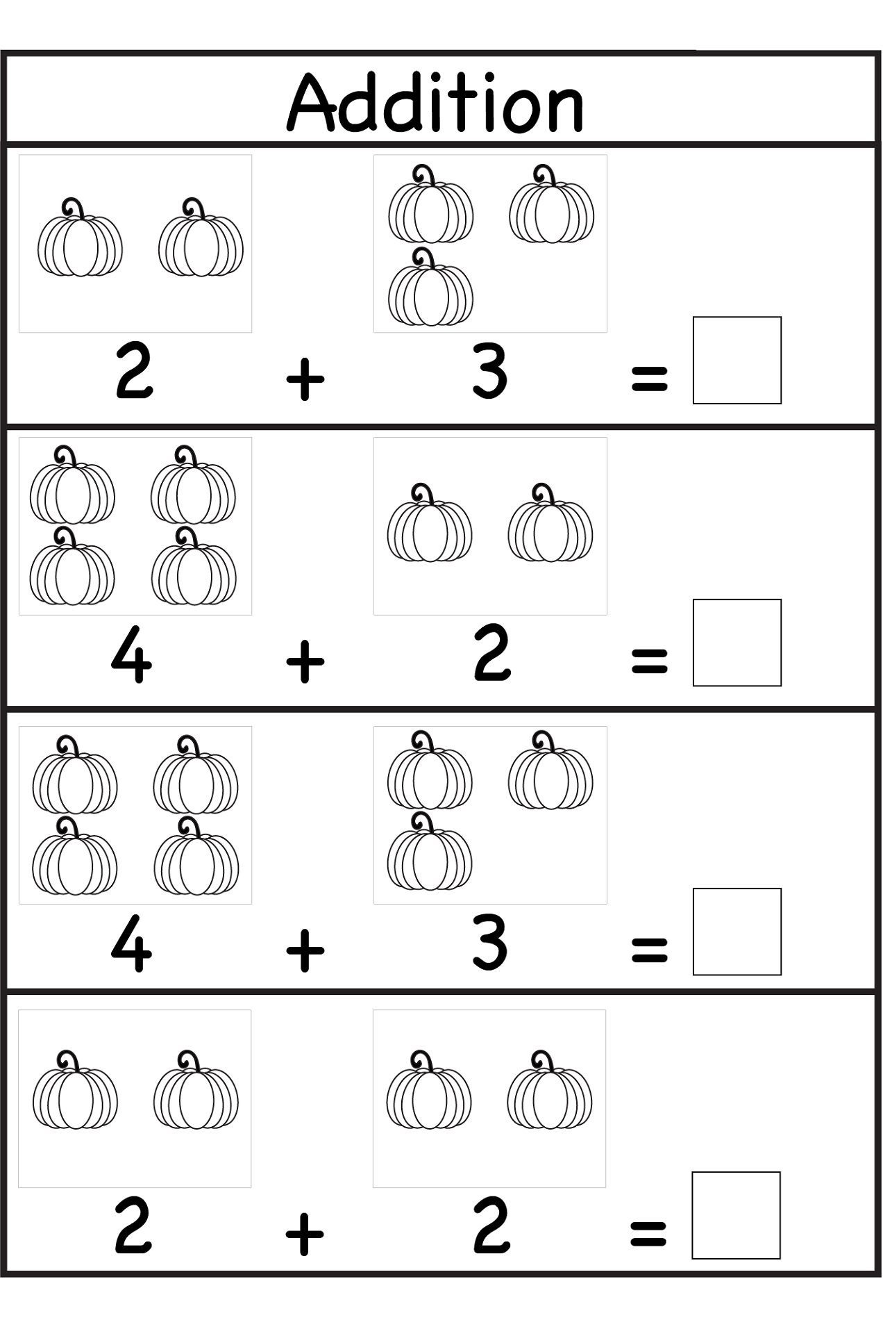 worksheets for fun addition
