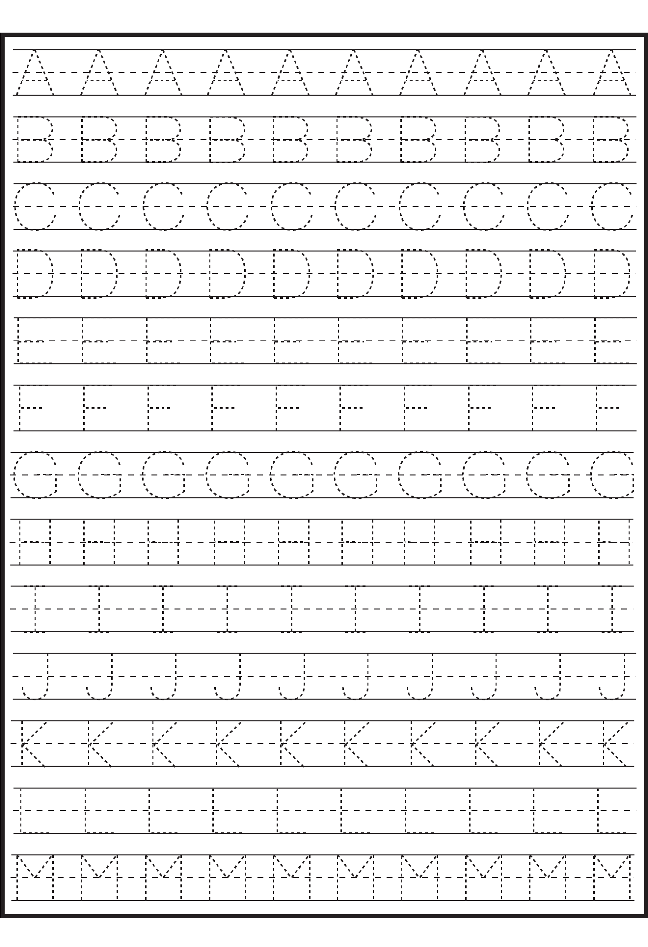 Printable Abc Traceable Worksheets Activity Shelter