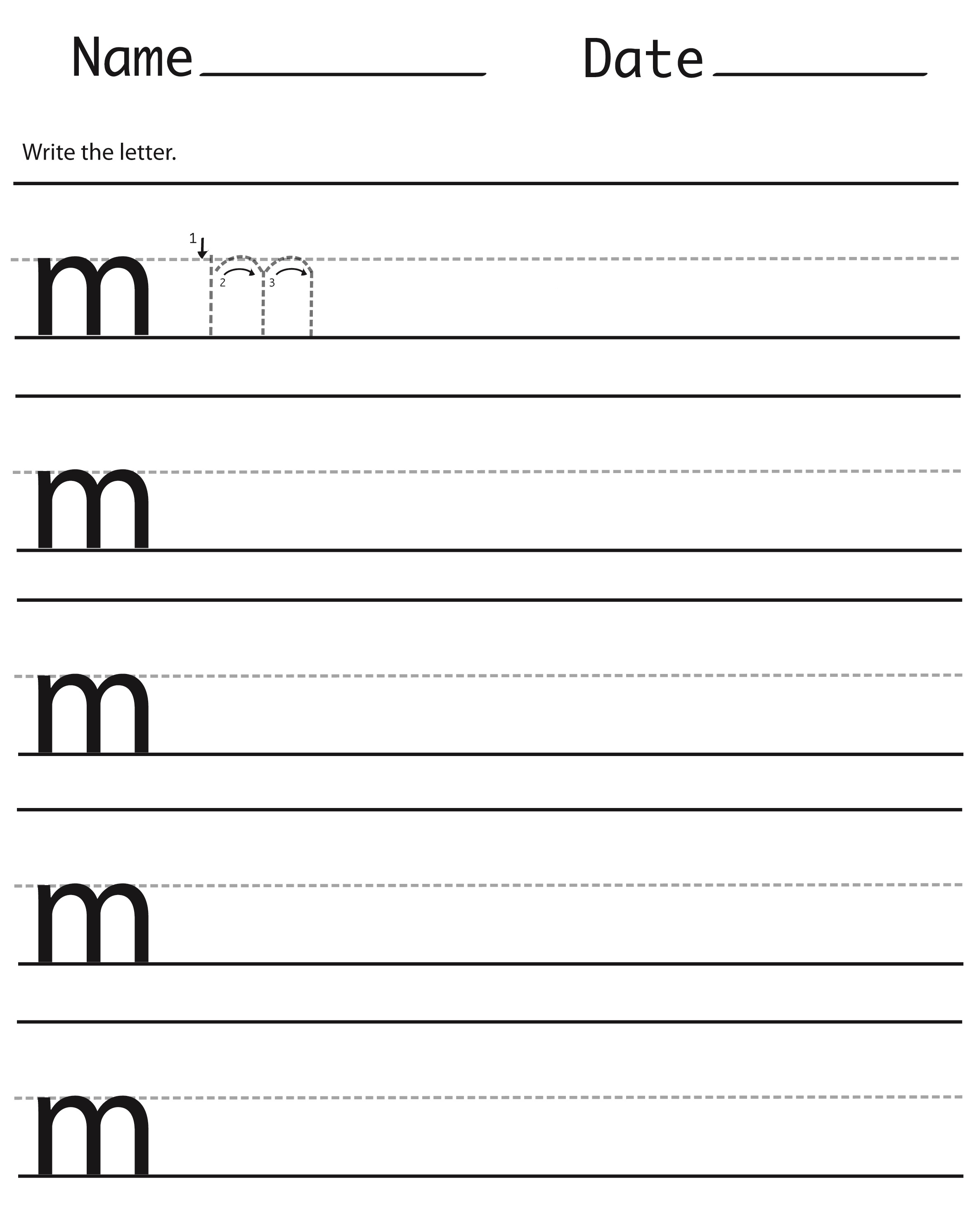 letter m worksheets simple