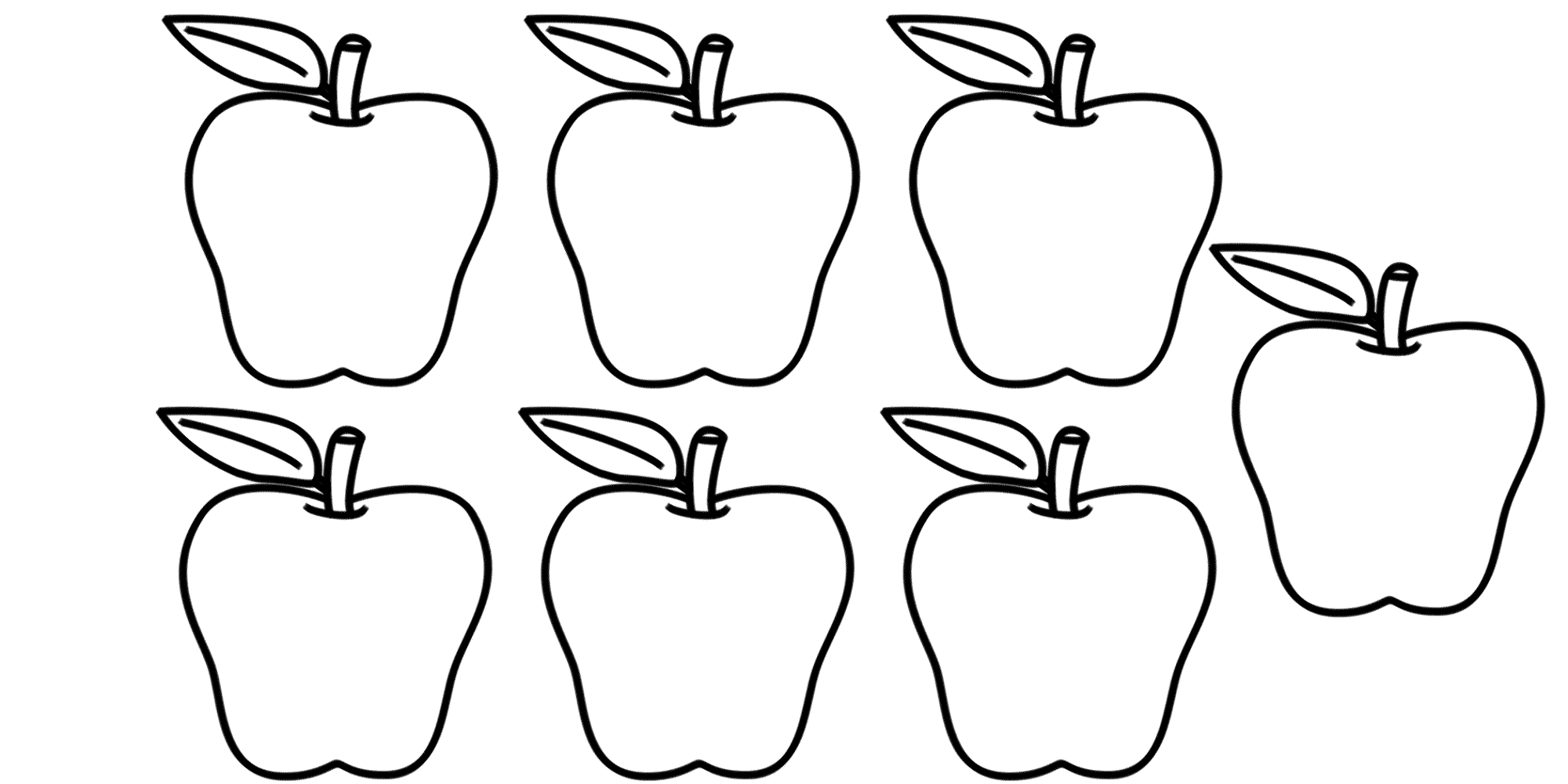 number 7 worksheet apples