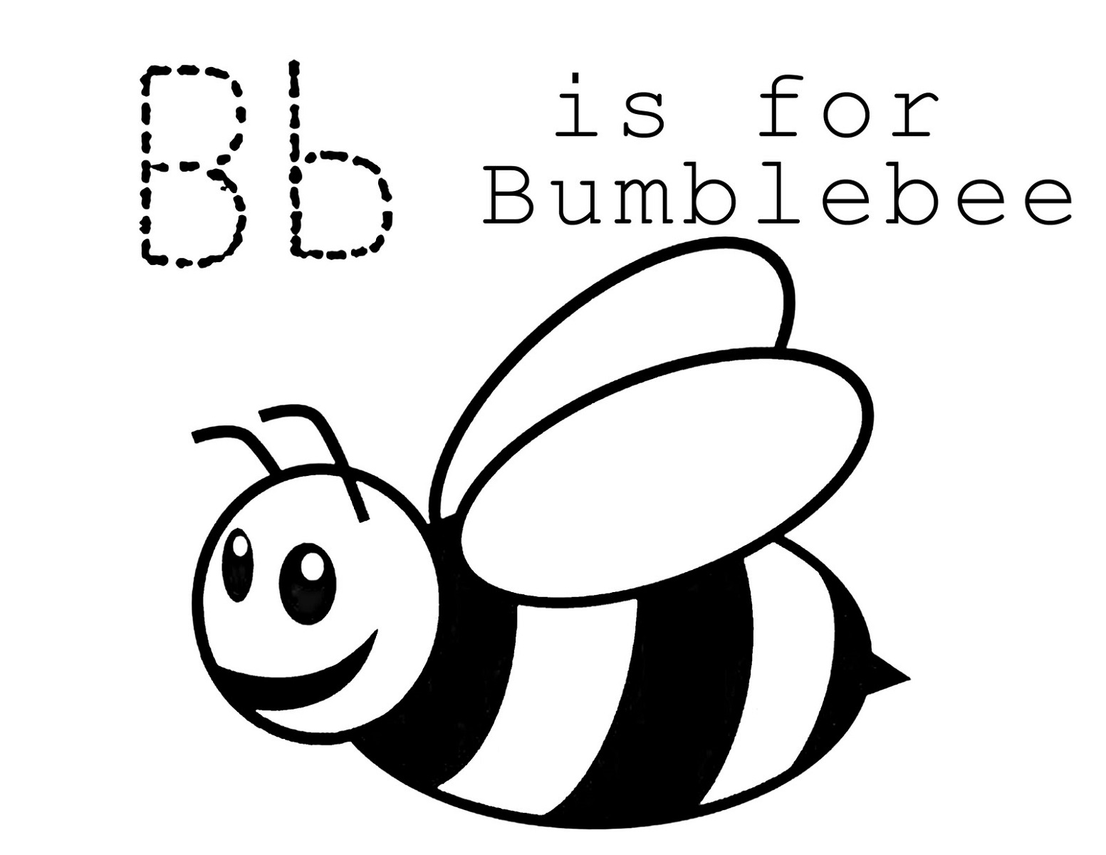 trace letter b bumblebee