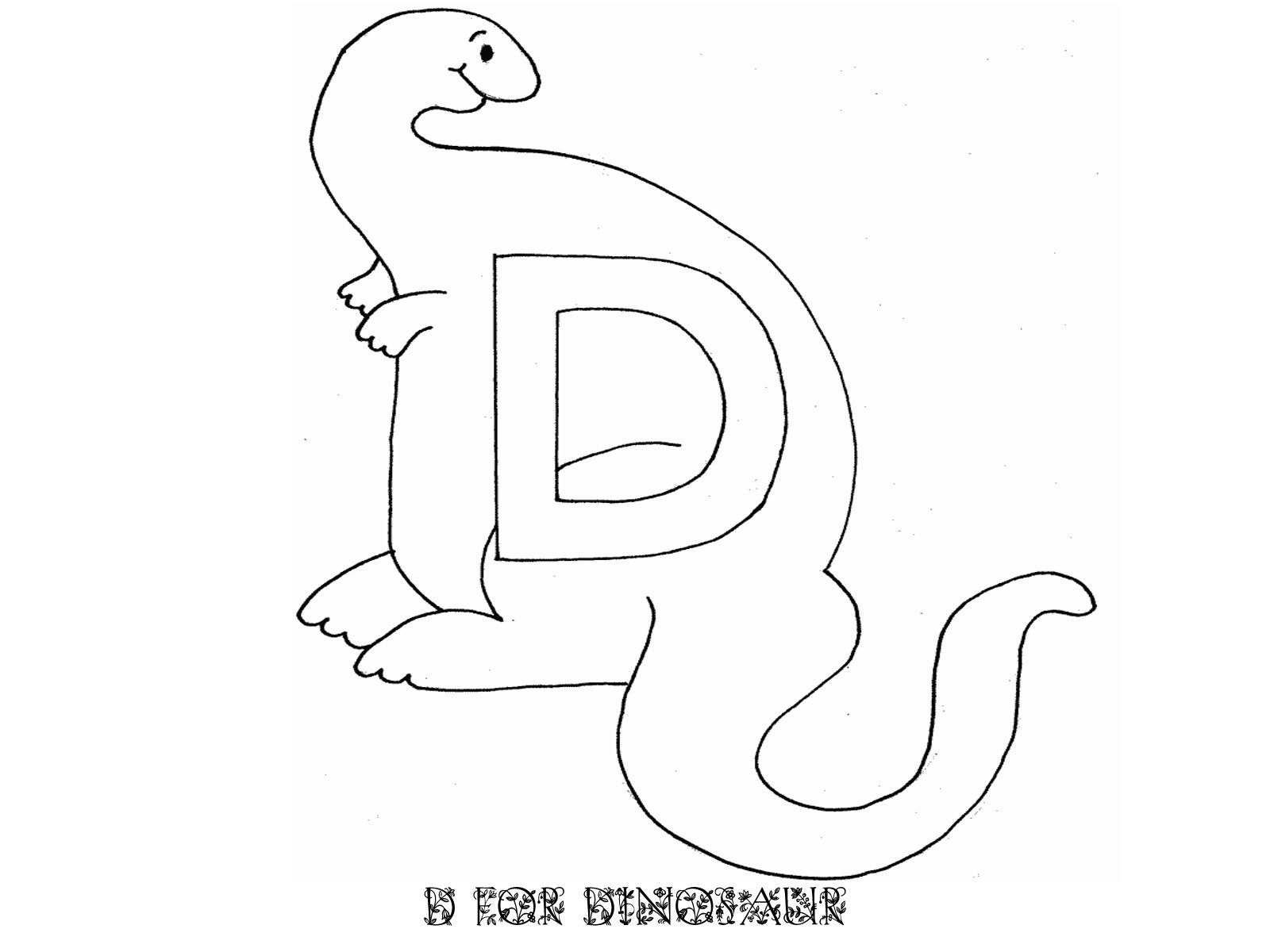 trace letter d dinosaur