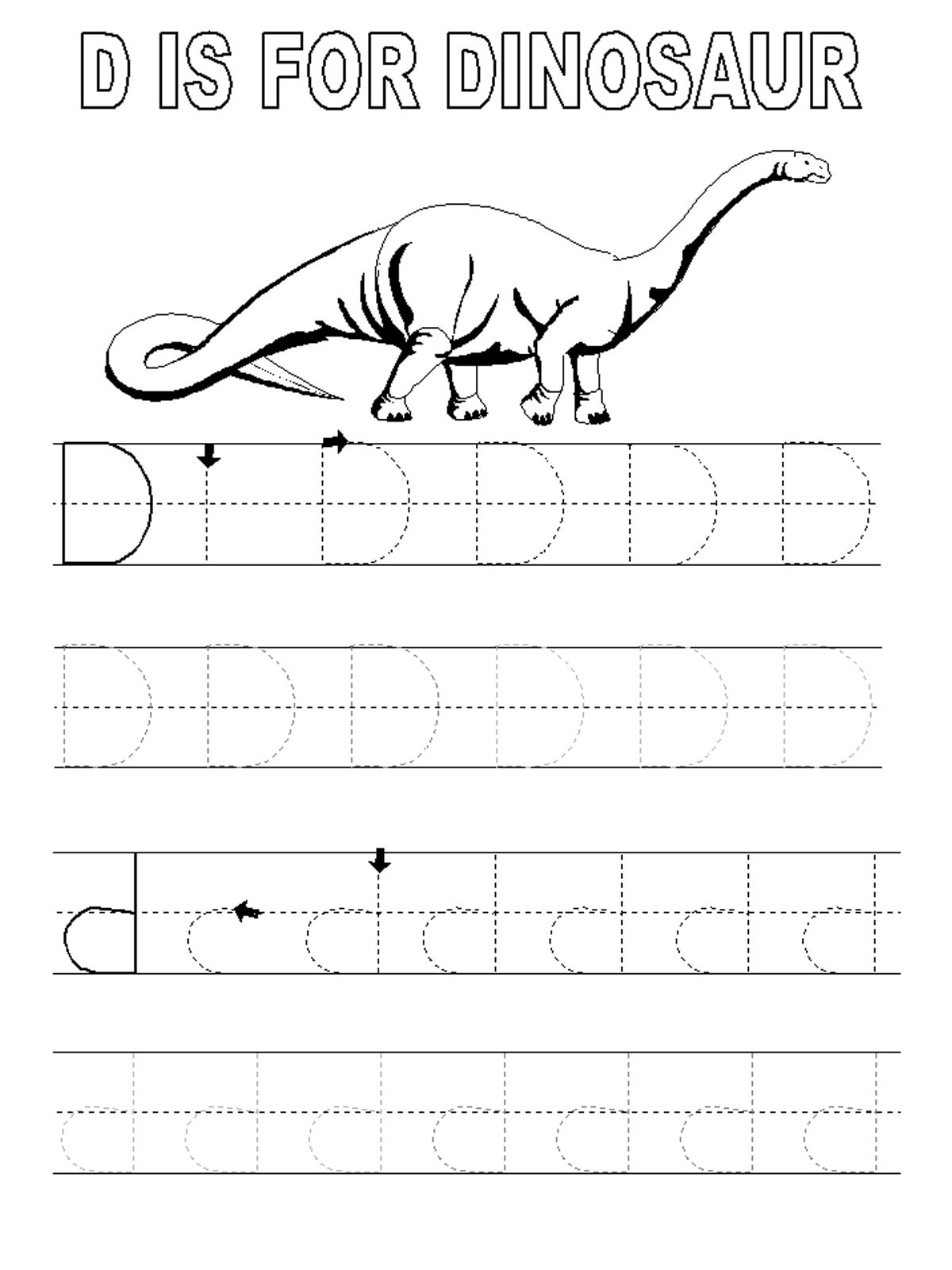 Letter D Tracing Free Printable