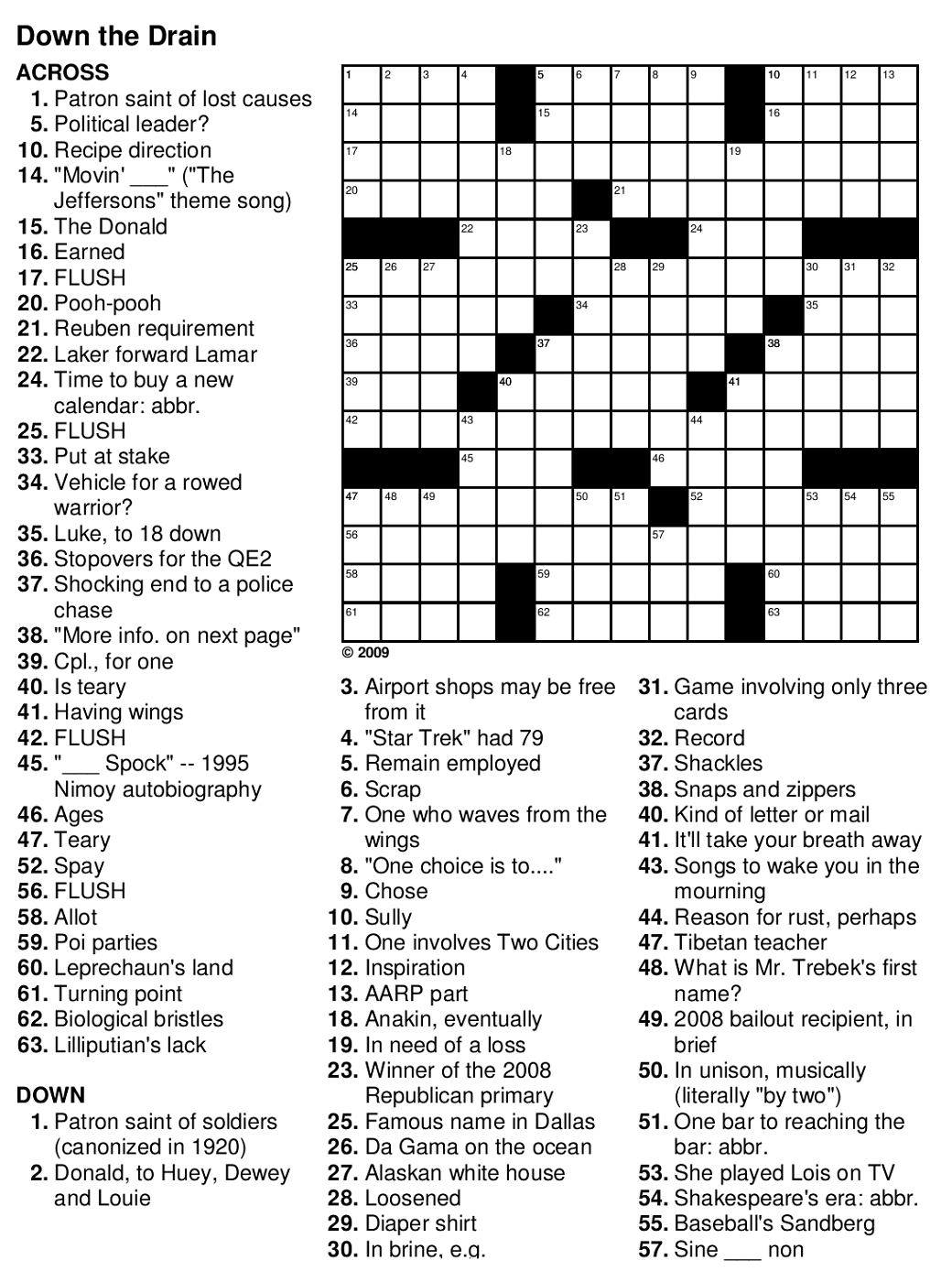 Free Crosswords For Seniors Printable