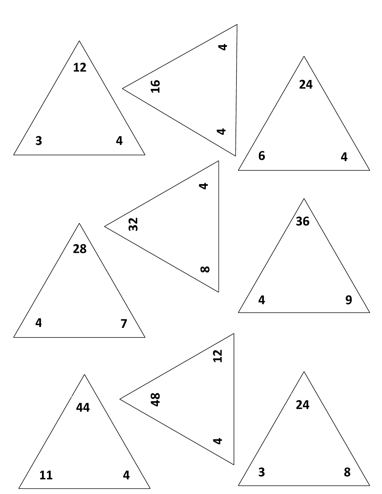 Addition And Subtraction Fact Family Triangle Worksheets - addition
