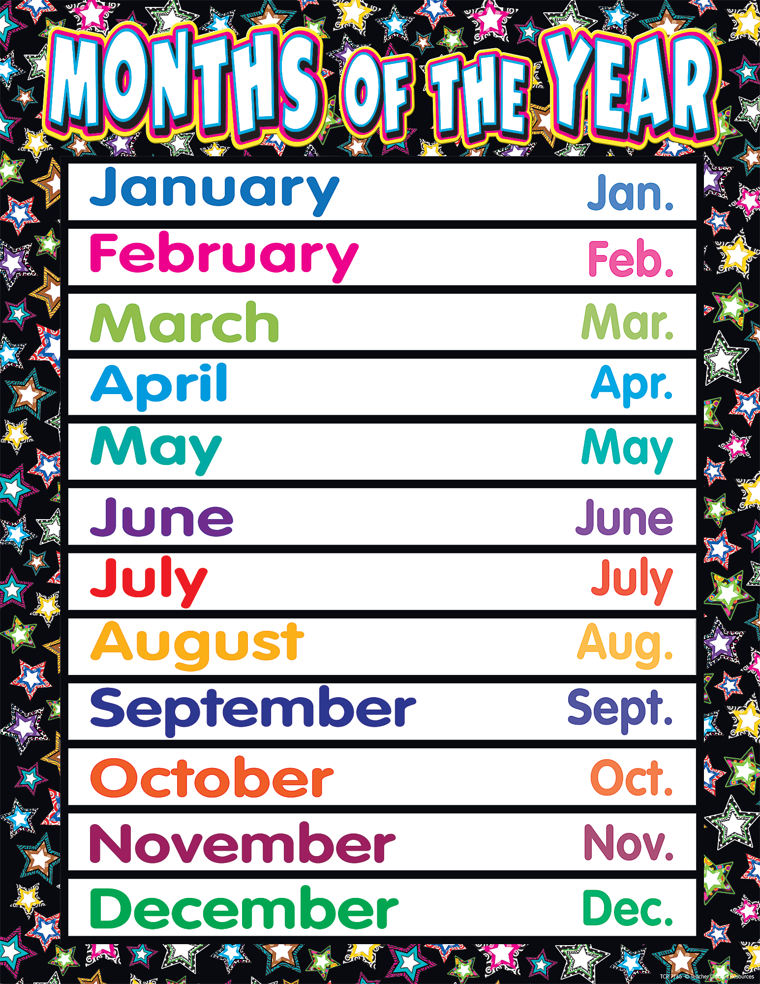 Free Printable Months Of The Year