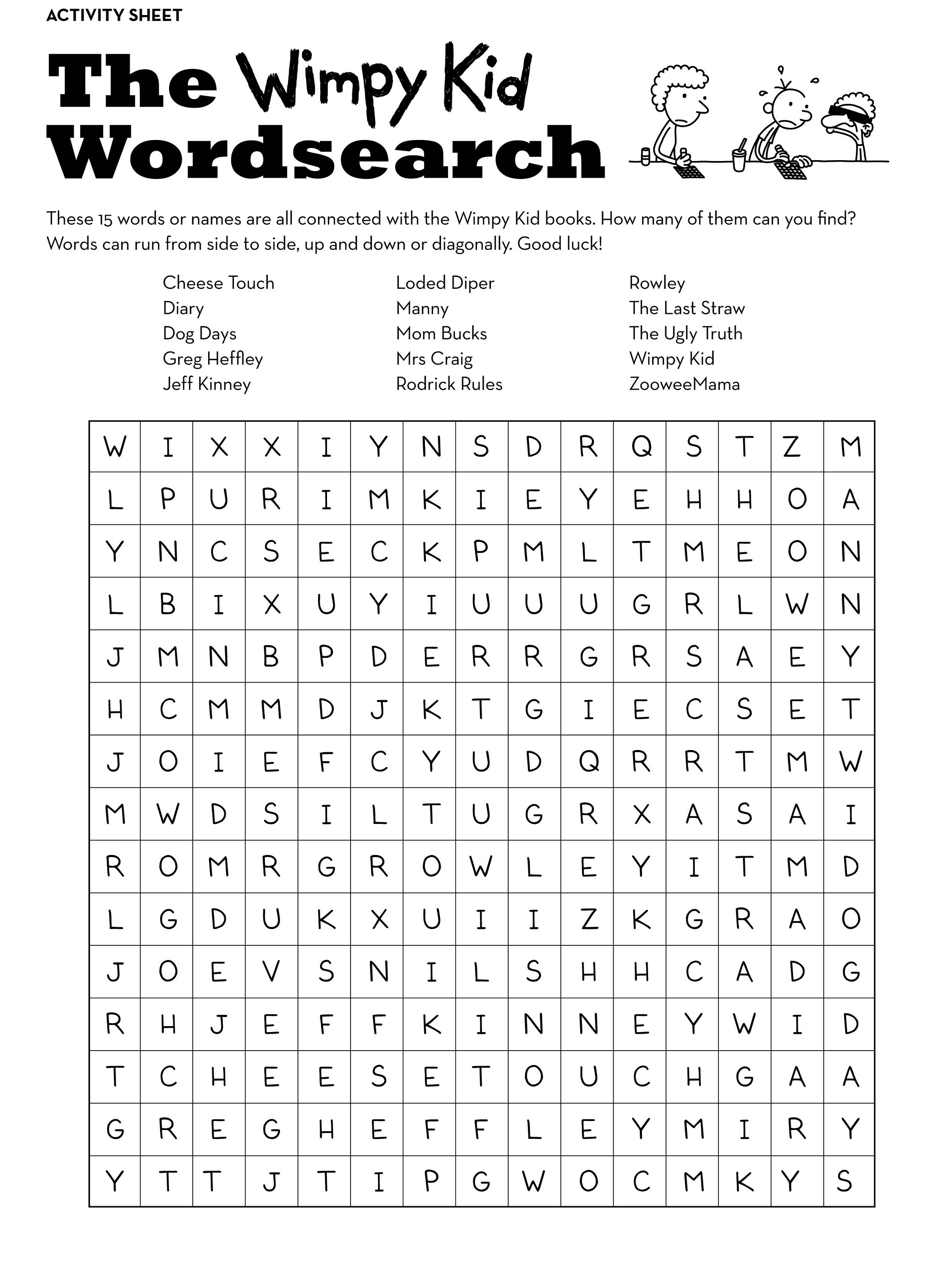 Movie Word Search Activity Shelter