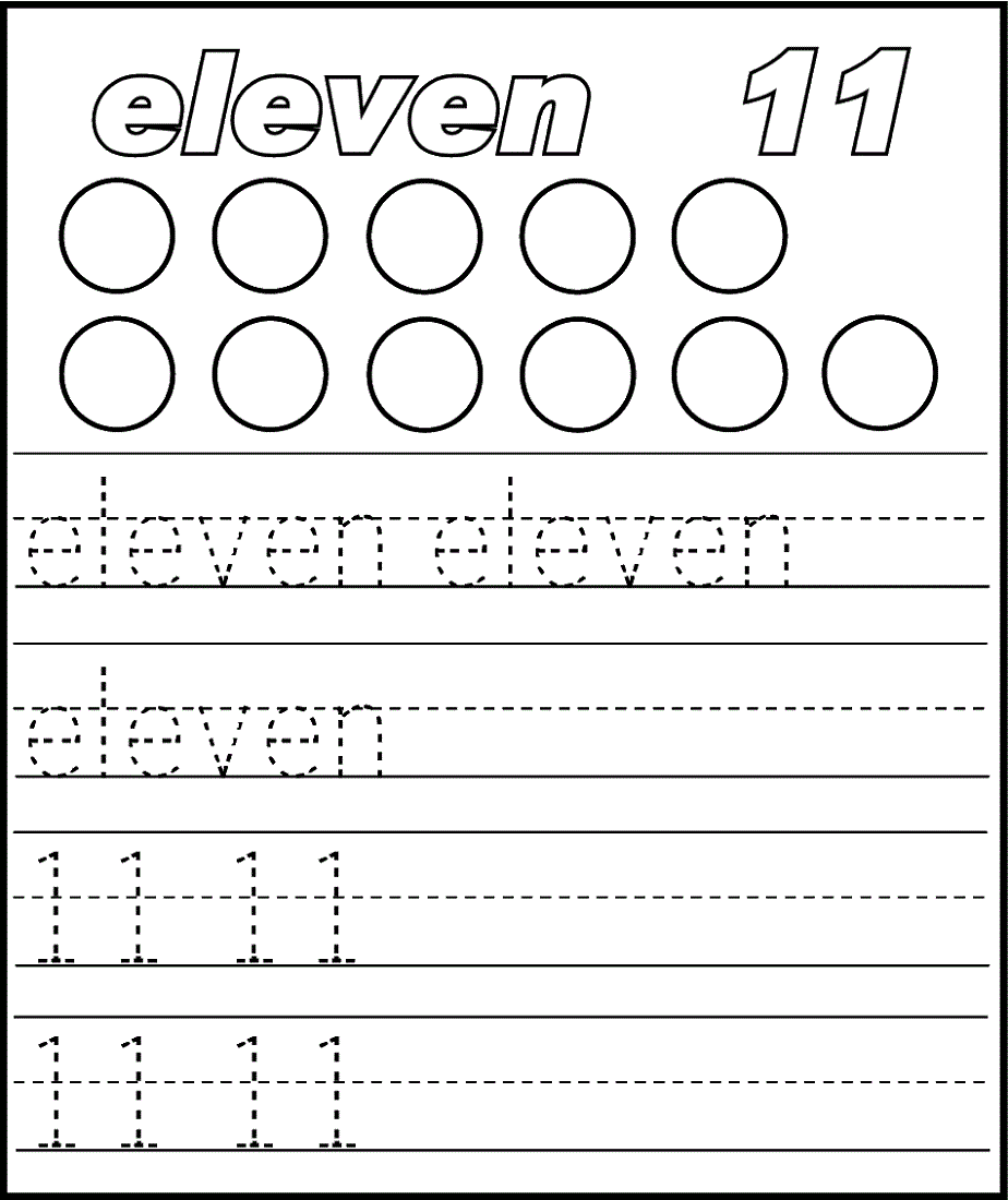 number-11-worksheet-trace